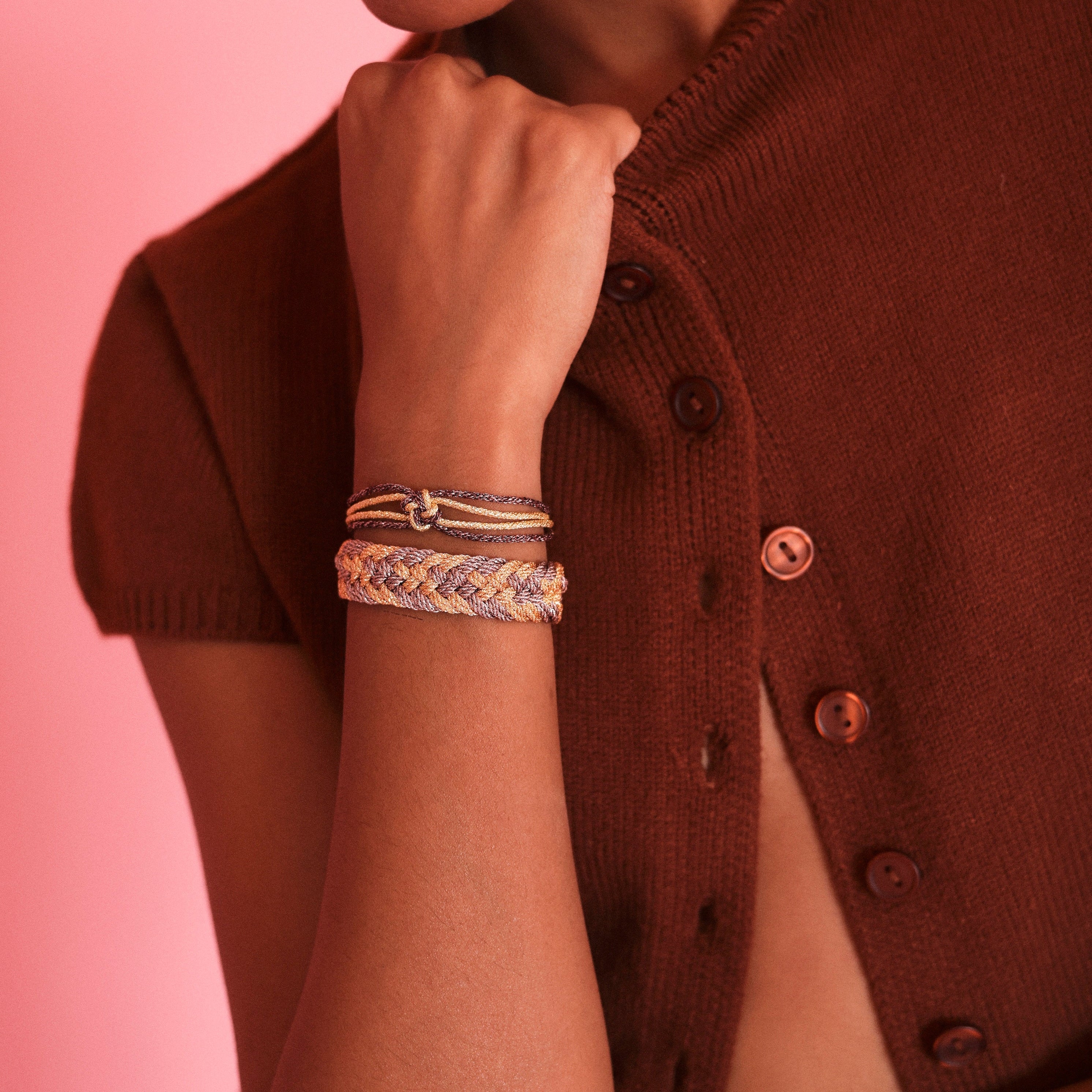 Zena II nº2 Bracelet in Peach Parma Truffle