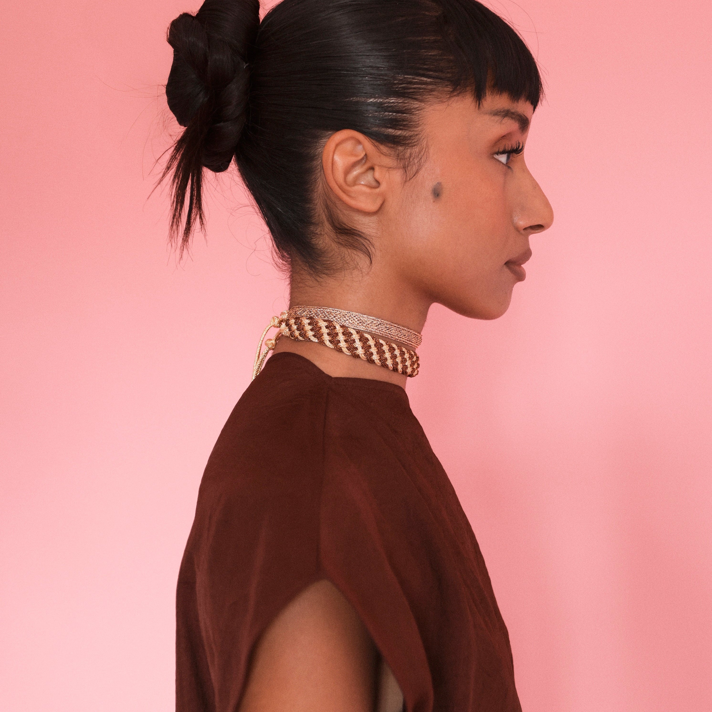 Diyah nº2 Choker in Peach Cinnamon