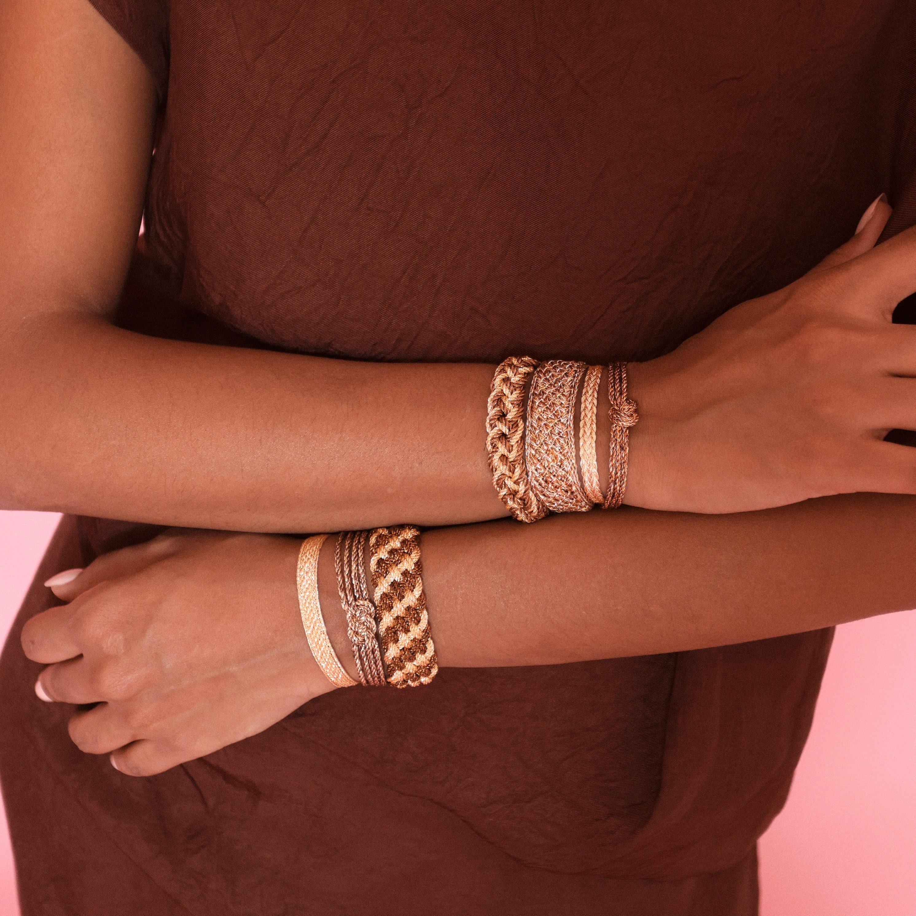 Luma nº1 Bracelet in Gold & silver Orange Rust 