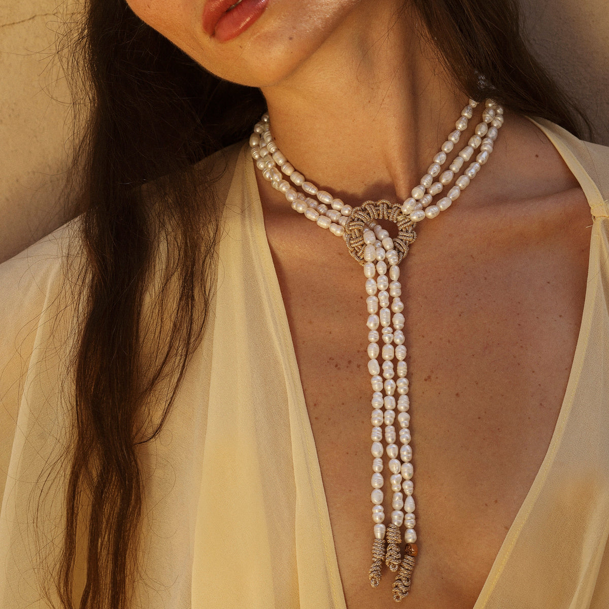 Maxi Halo Necklace in Rose Gold w/ Joher