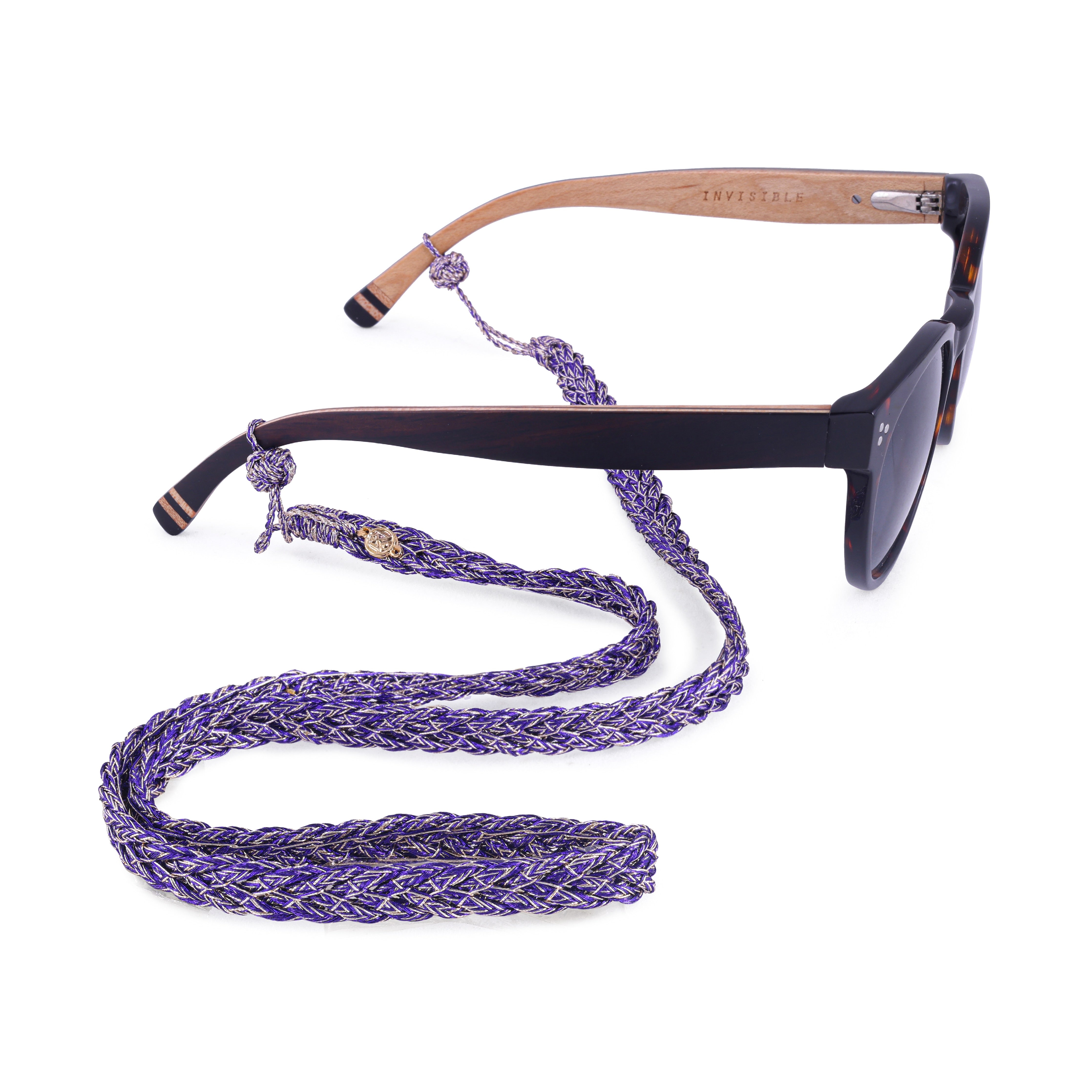 Maxi Braided Glasses Strap in Bright Purple