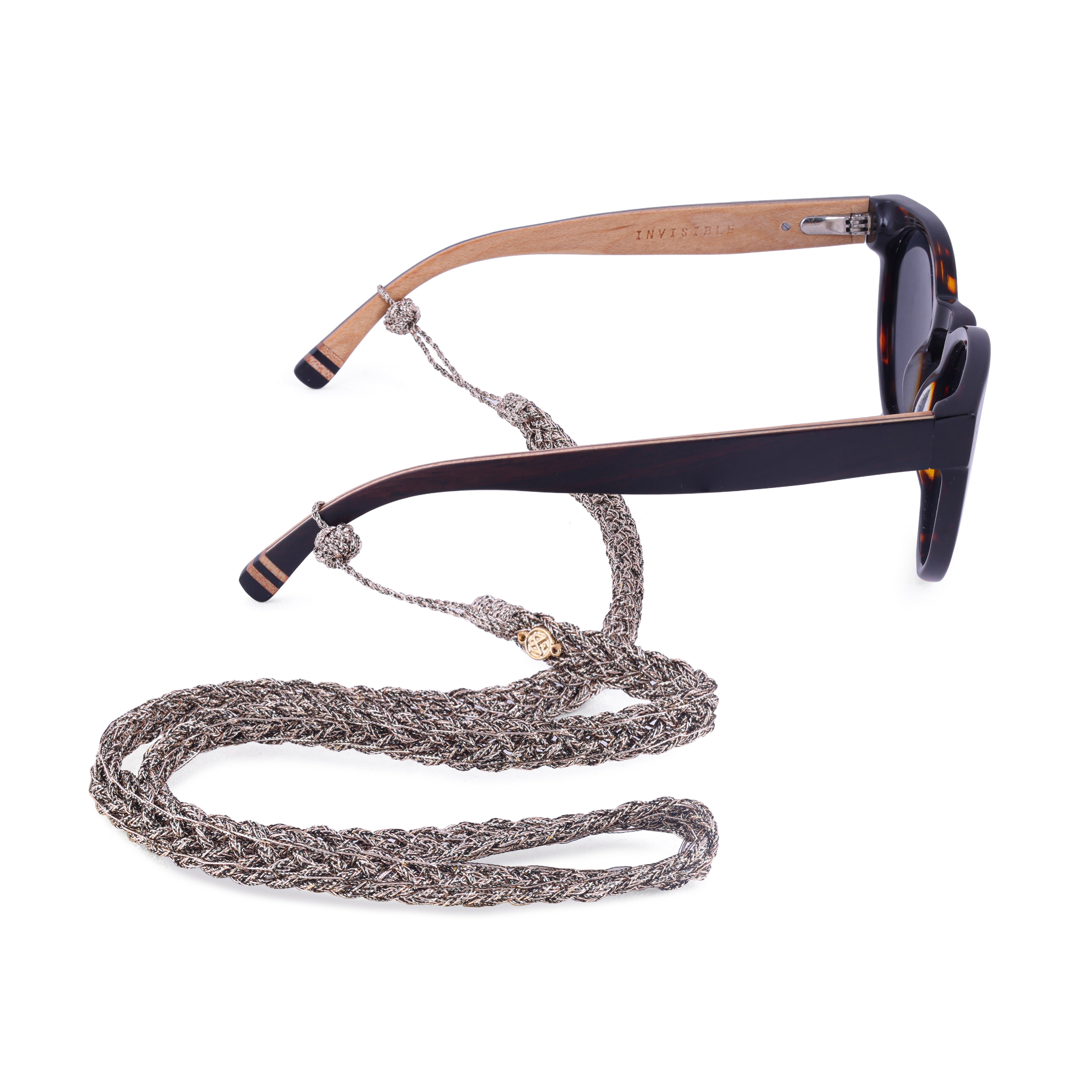 Maxi Braided Glasses Strap in Greige