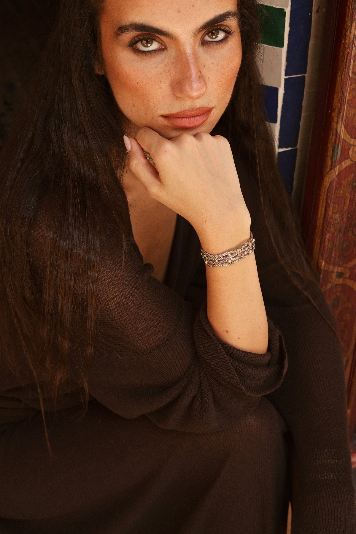 Nera Bracelet in Berrywood Sage w/ 18k Gold