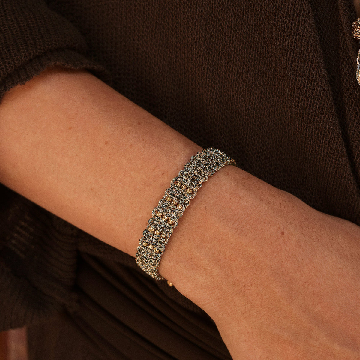 Aria nº1 Bracelet in Peach Sea Sage w/ 18k Gold