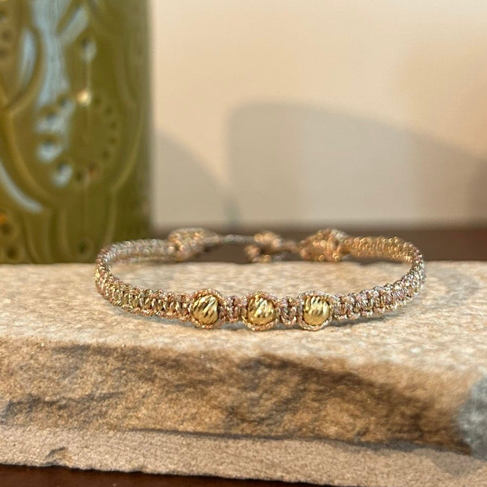 Triple Zina nº1 Bracelet in Peach Almond Bonbon