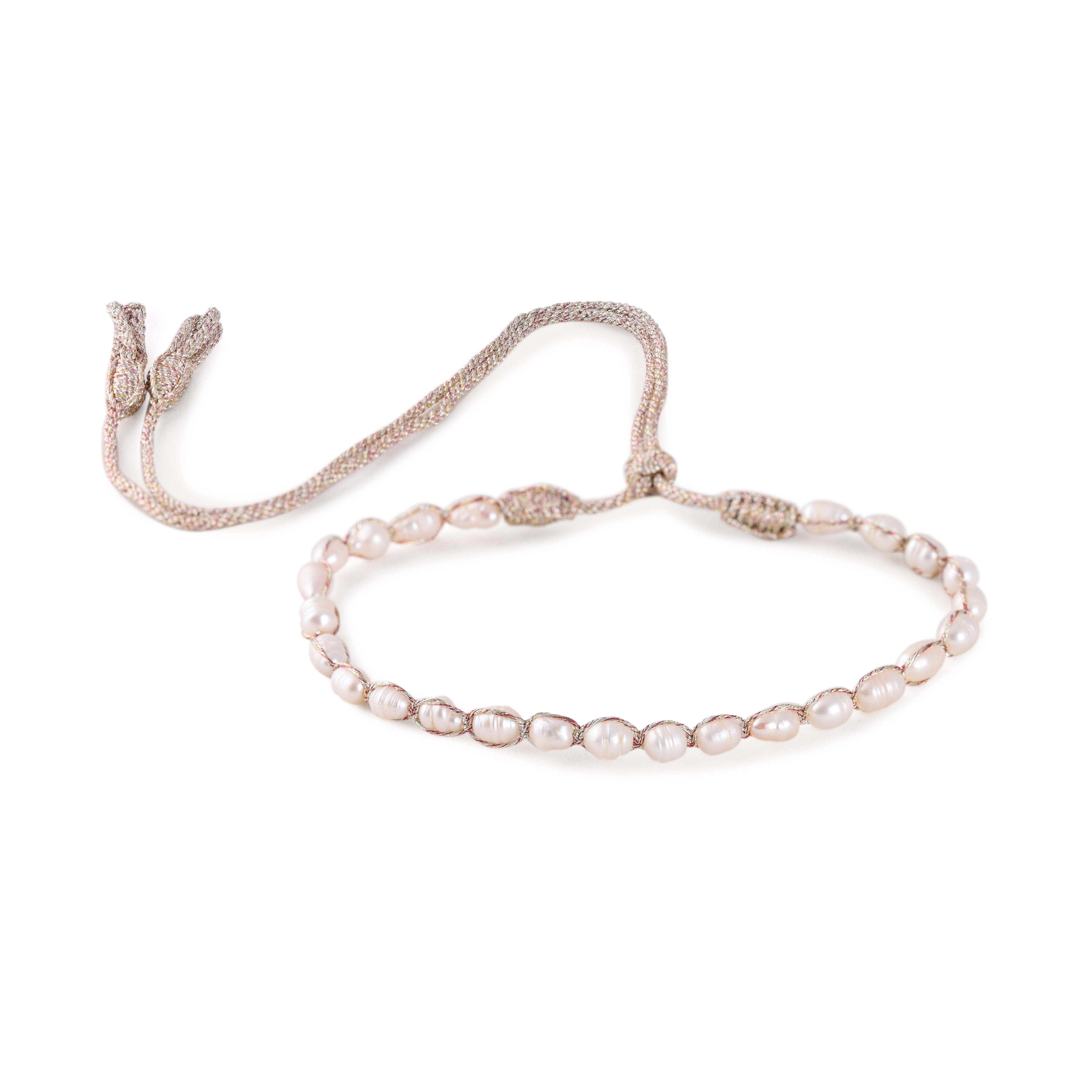 Maxi Anar Necklace in Gold & Silver Almond Brick Red