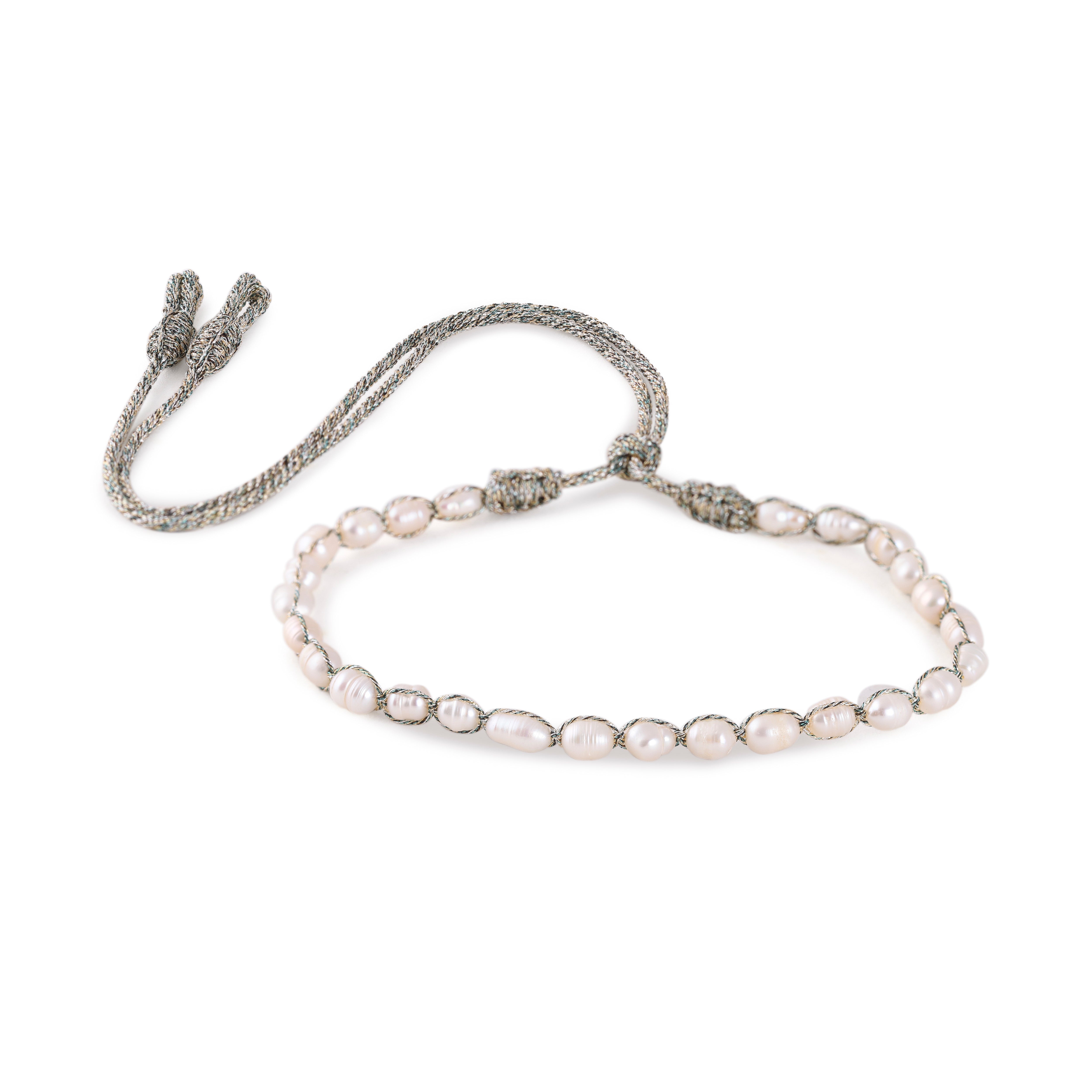 Maxi Anar Necklace in Gold & Silver Shiny Eucalyptus