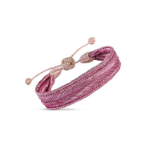 Arrow n°1 bracelet in Rose Gold Raspberry