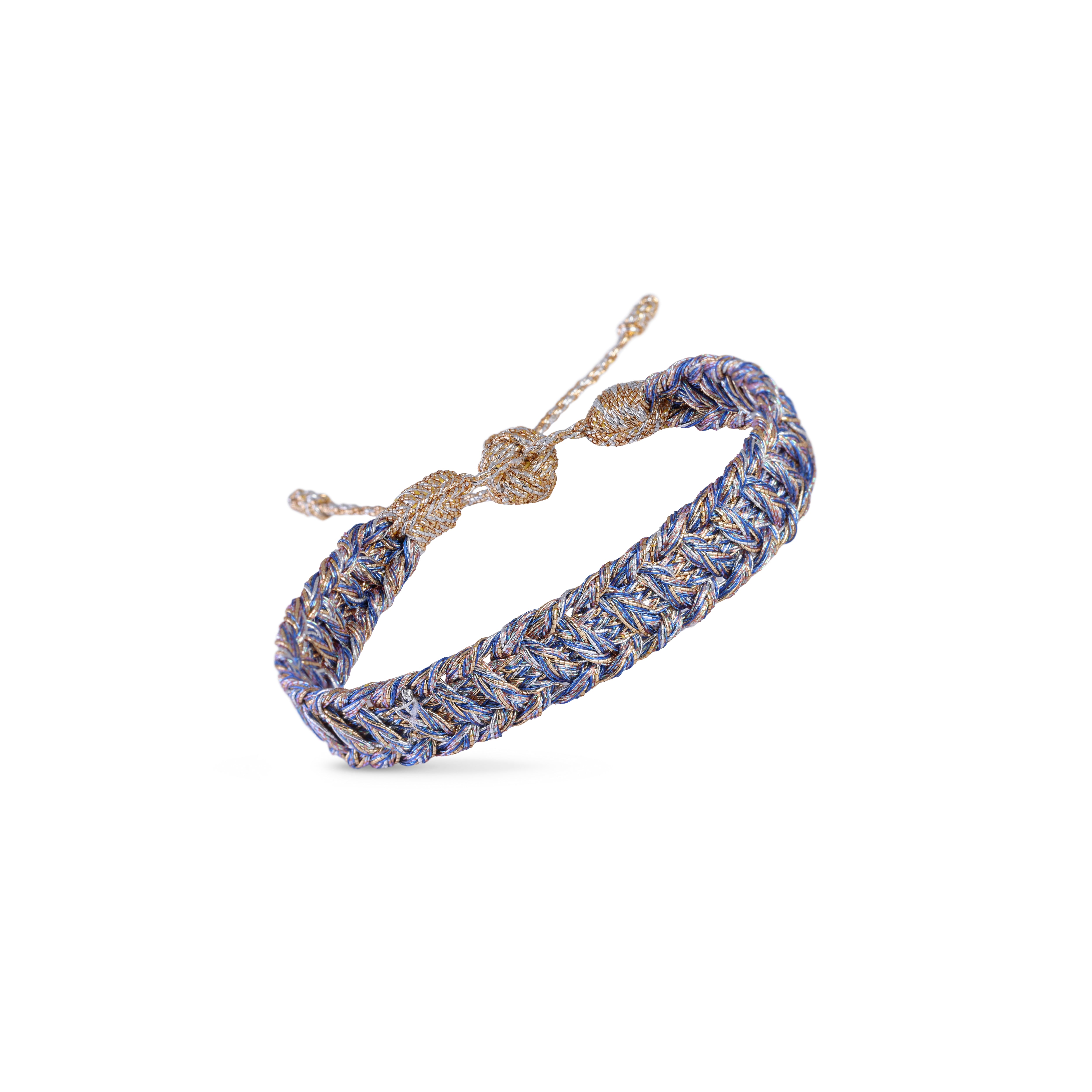Ayla nº1 bracelet in Peach & Silver Shimmering Indigo