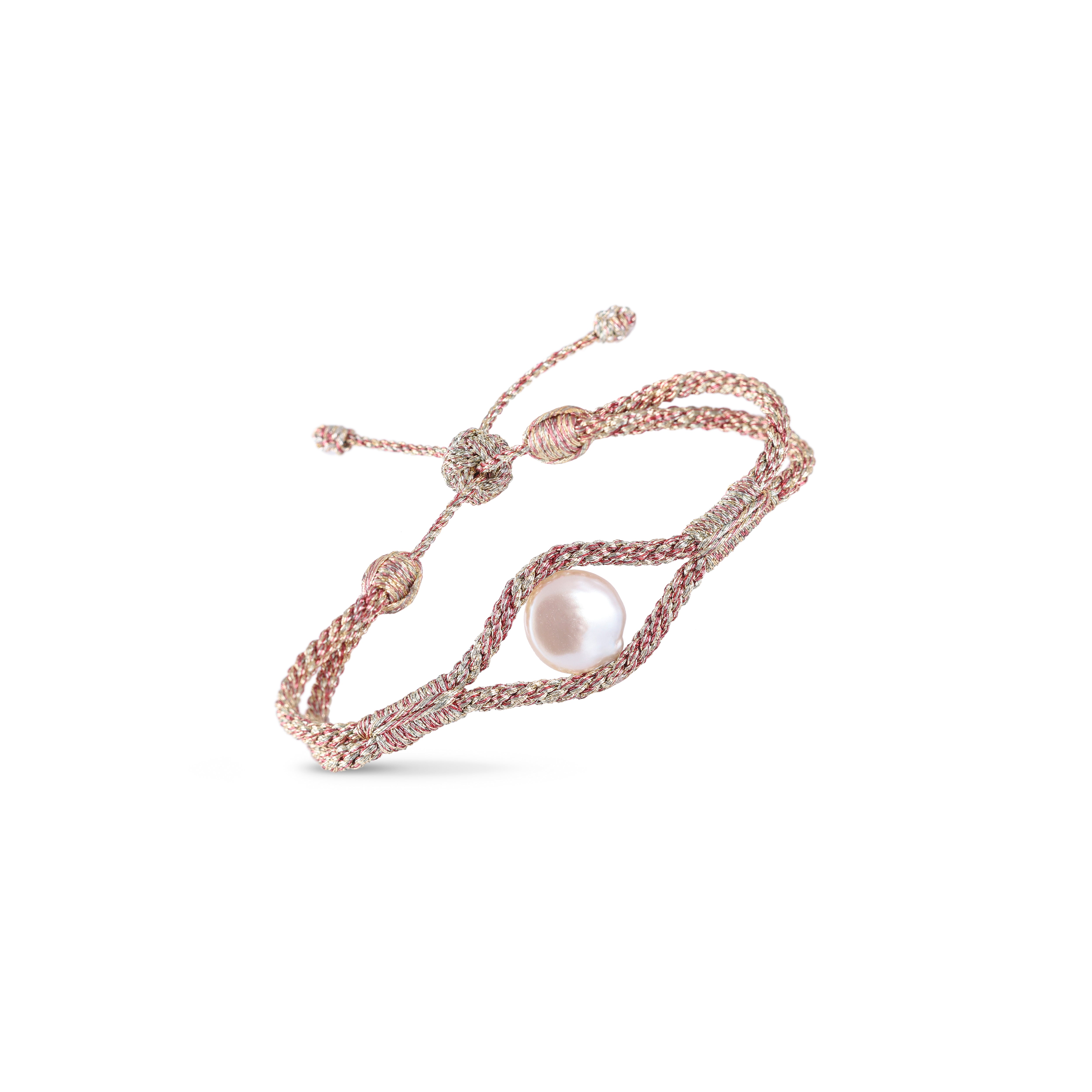 Aynara Bracelet in Gold Almond Brick Red