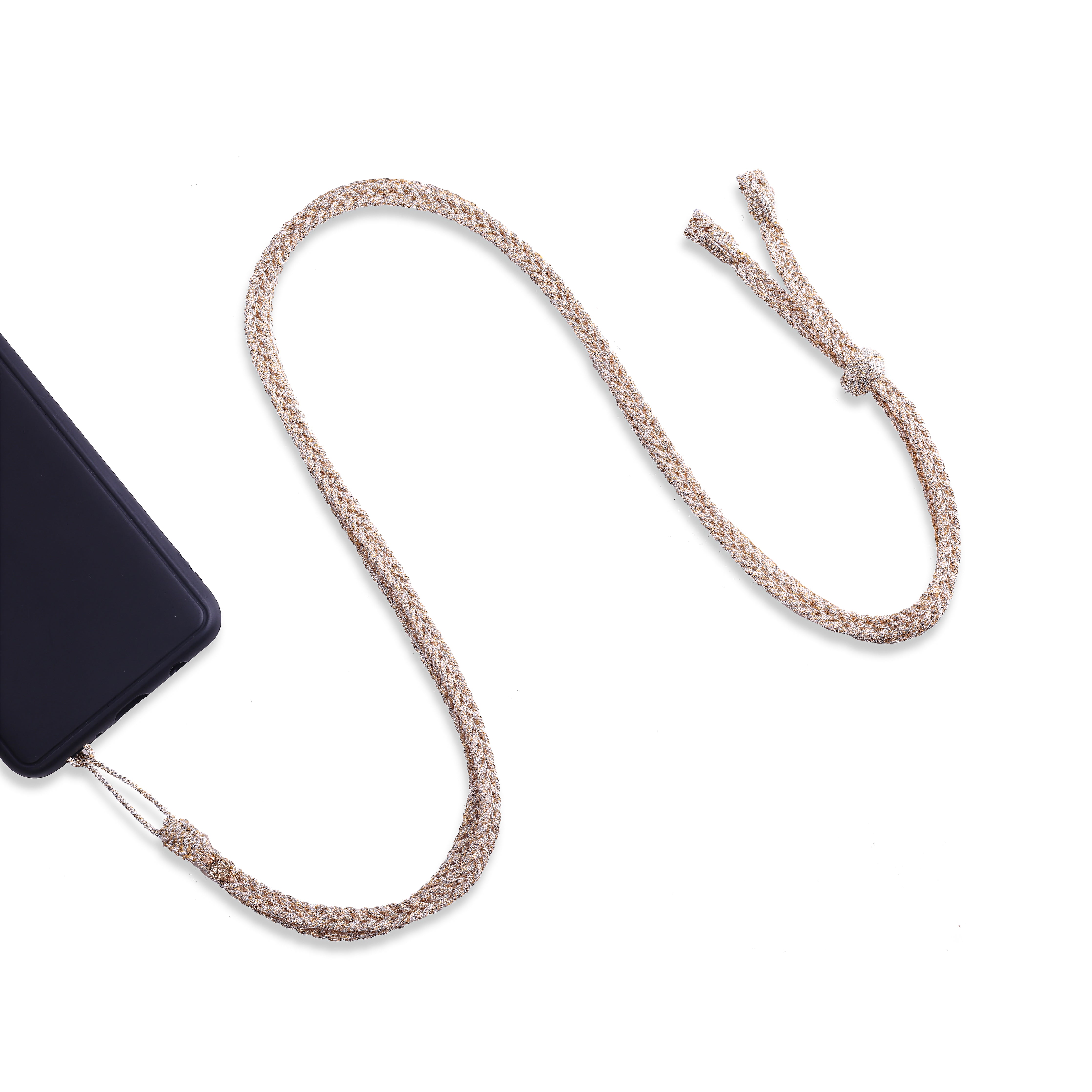 Braided Phone Strap in Gold & Silver