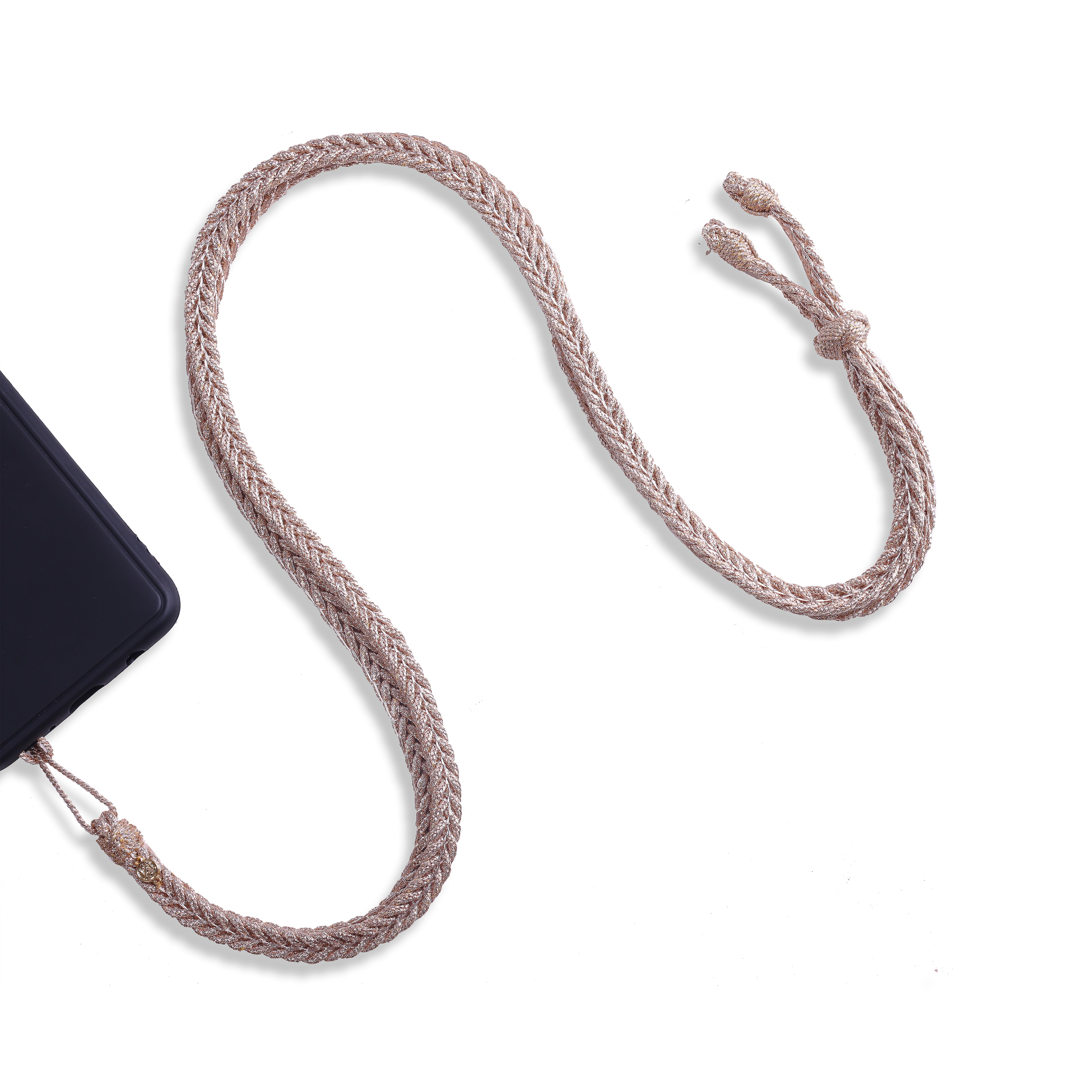 Braided Phone Strap in Rose Gold