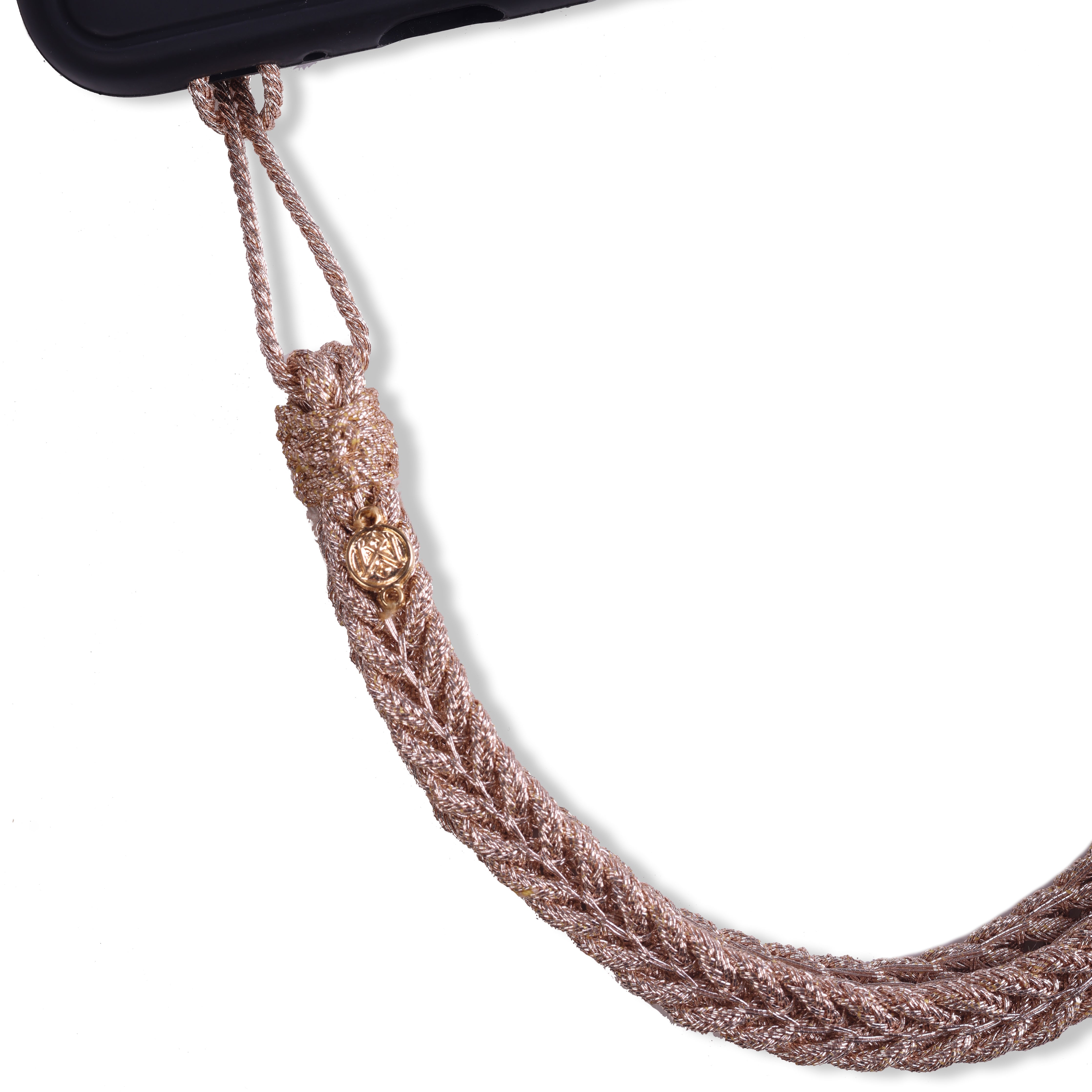 Braided Phone Strap in Rose Gold