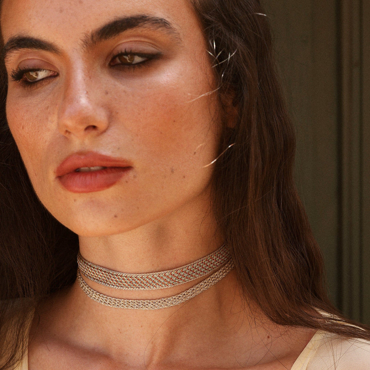 Tarza nº2 Choker in Rose Gold Toffee Pistachio