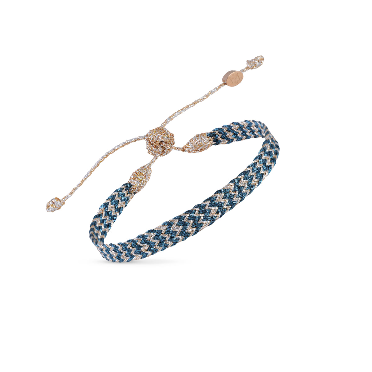 Ania nº2 Bracelet in Peach & Silver Bright Petrol