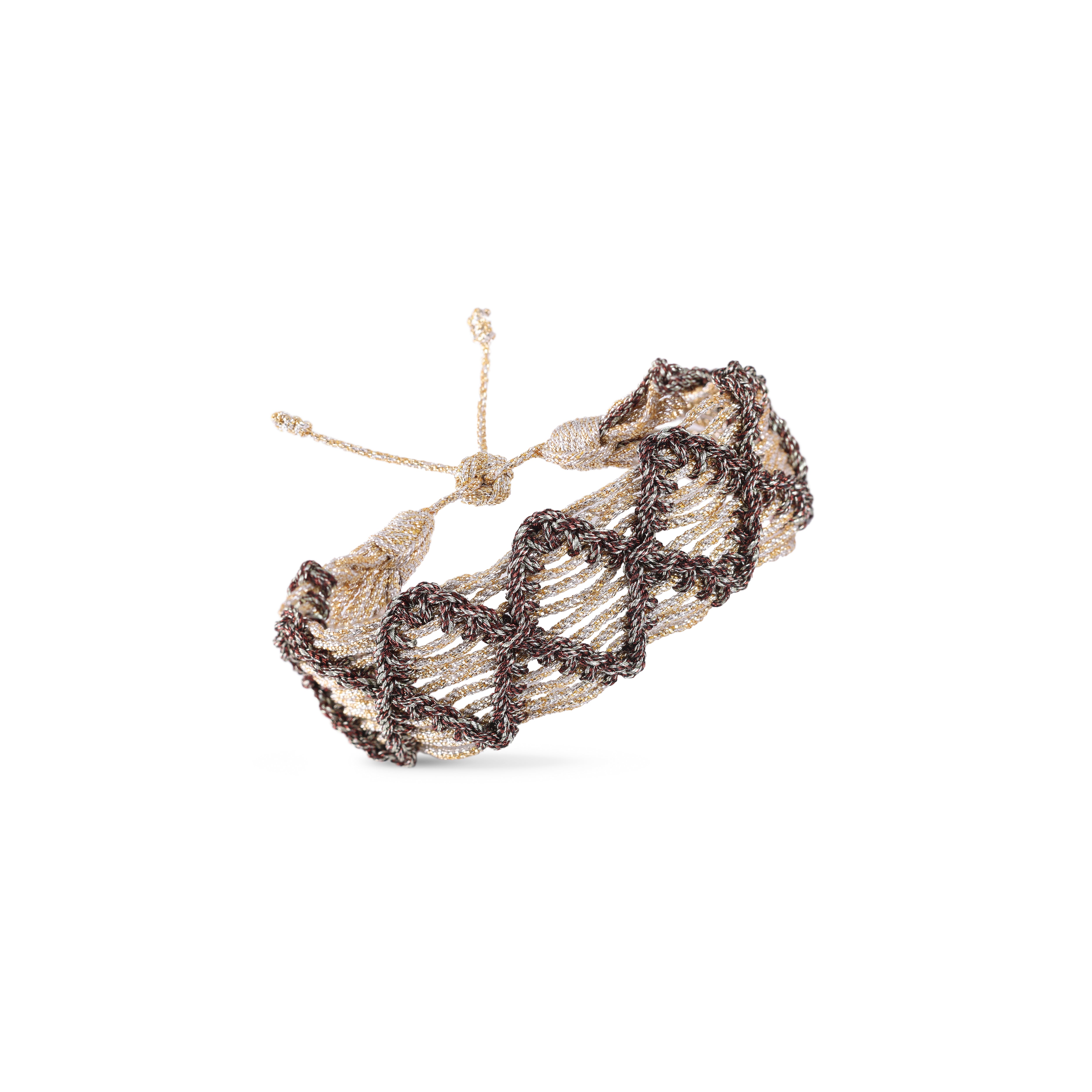 Dama nº2 Bracelet in Gold & Silver Choco Brown
