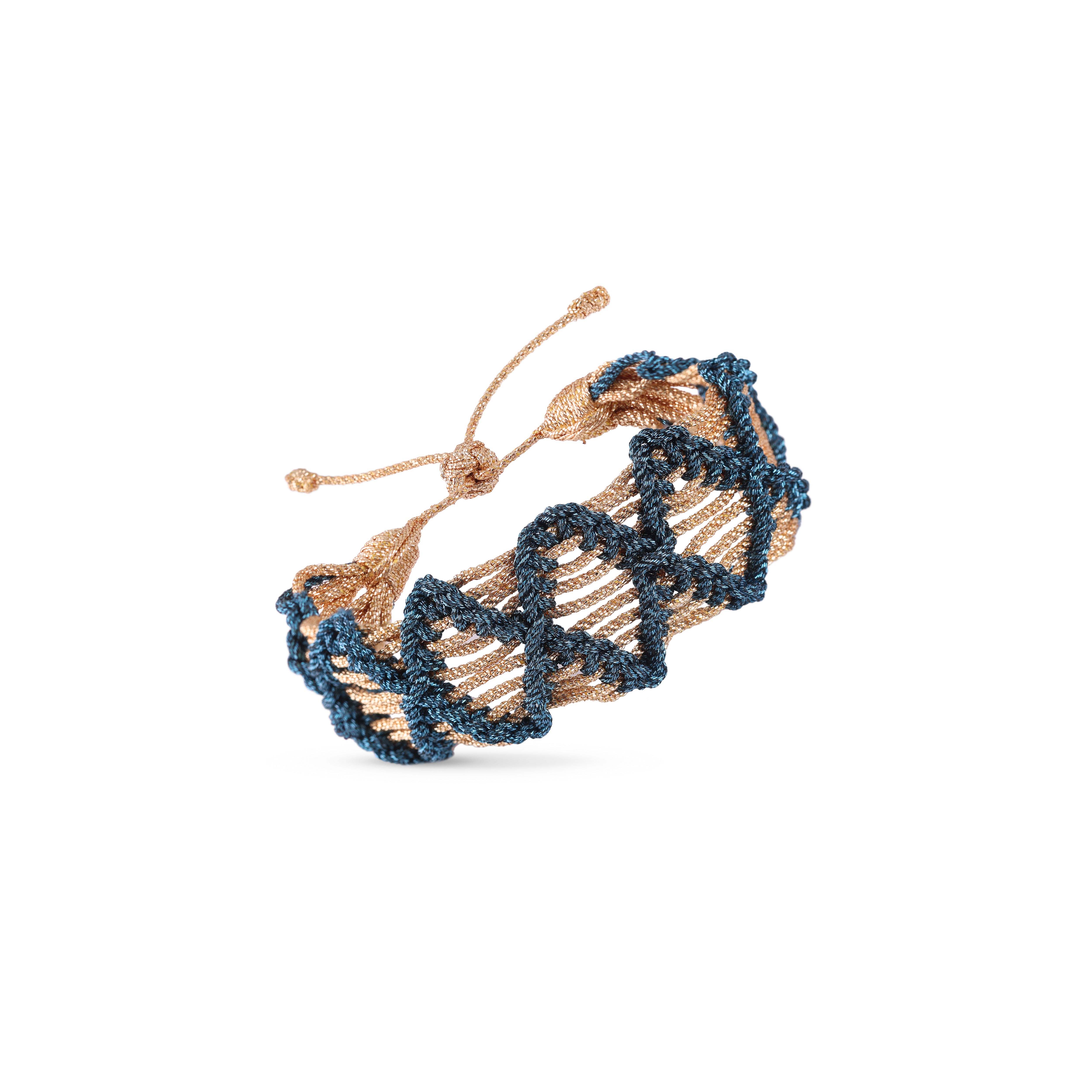 Dama nº2 Bracelet in Peach Bright Petrol