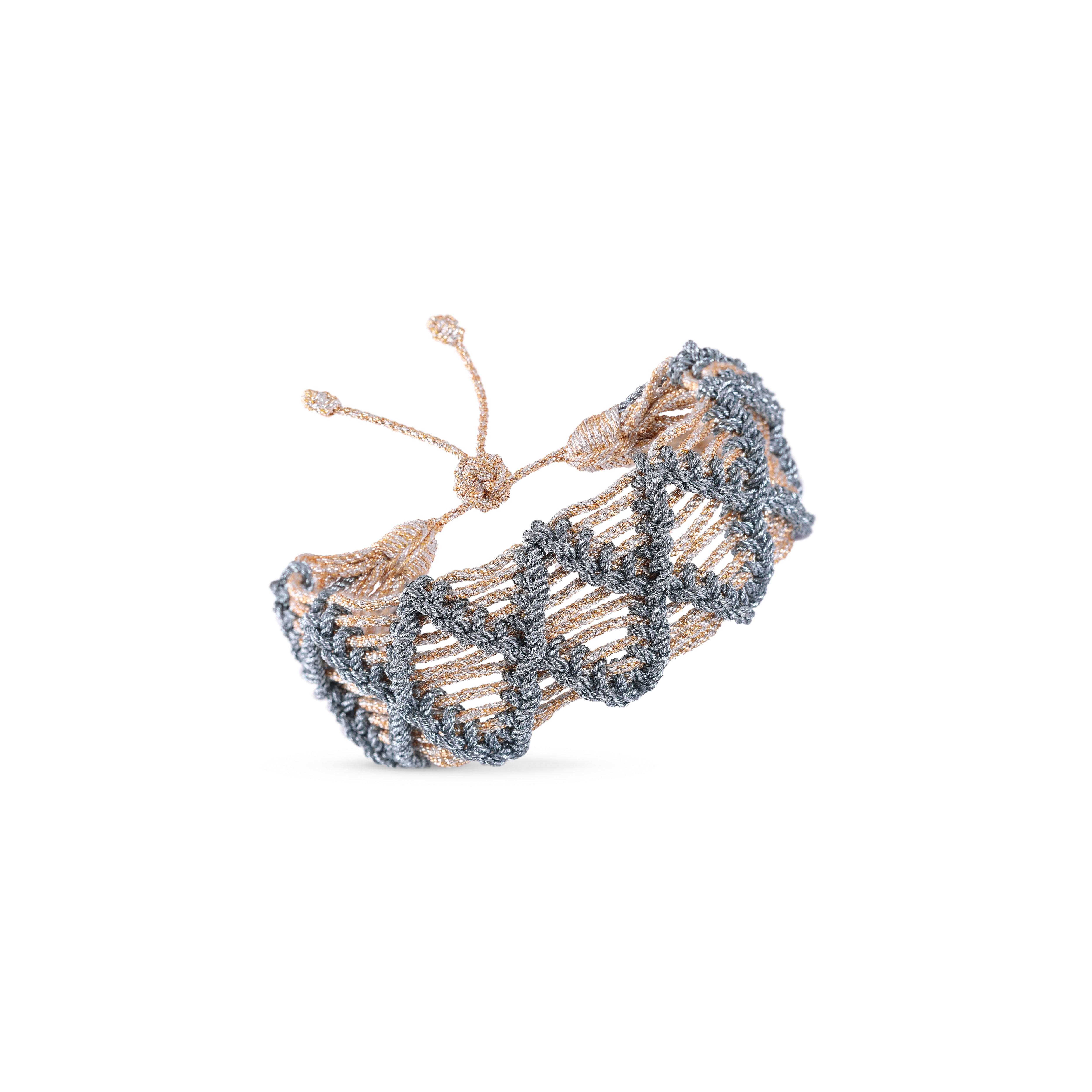 Dama nº2 Bracelet in Peach & Silver Grey Pearl