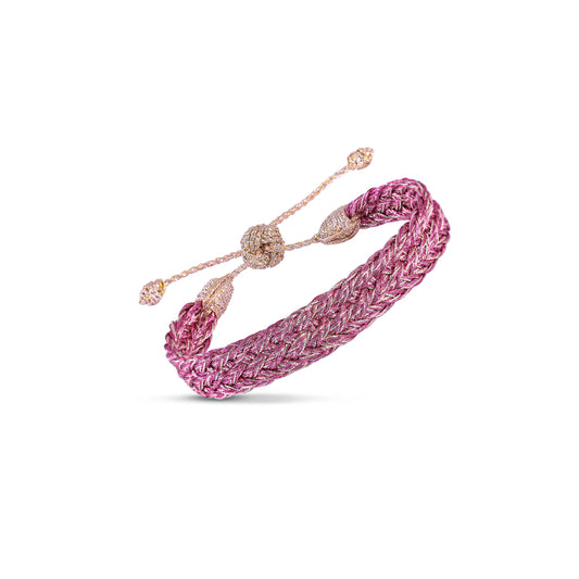 Double-U n°1 Bracelet in Rose Gold Raspberry