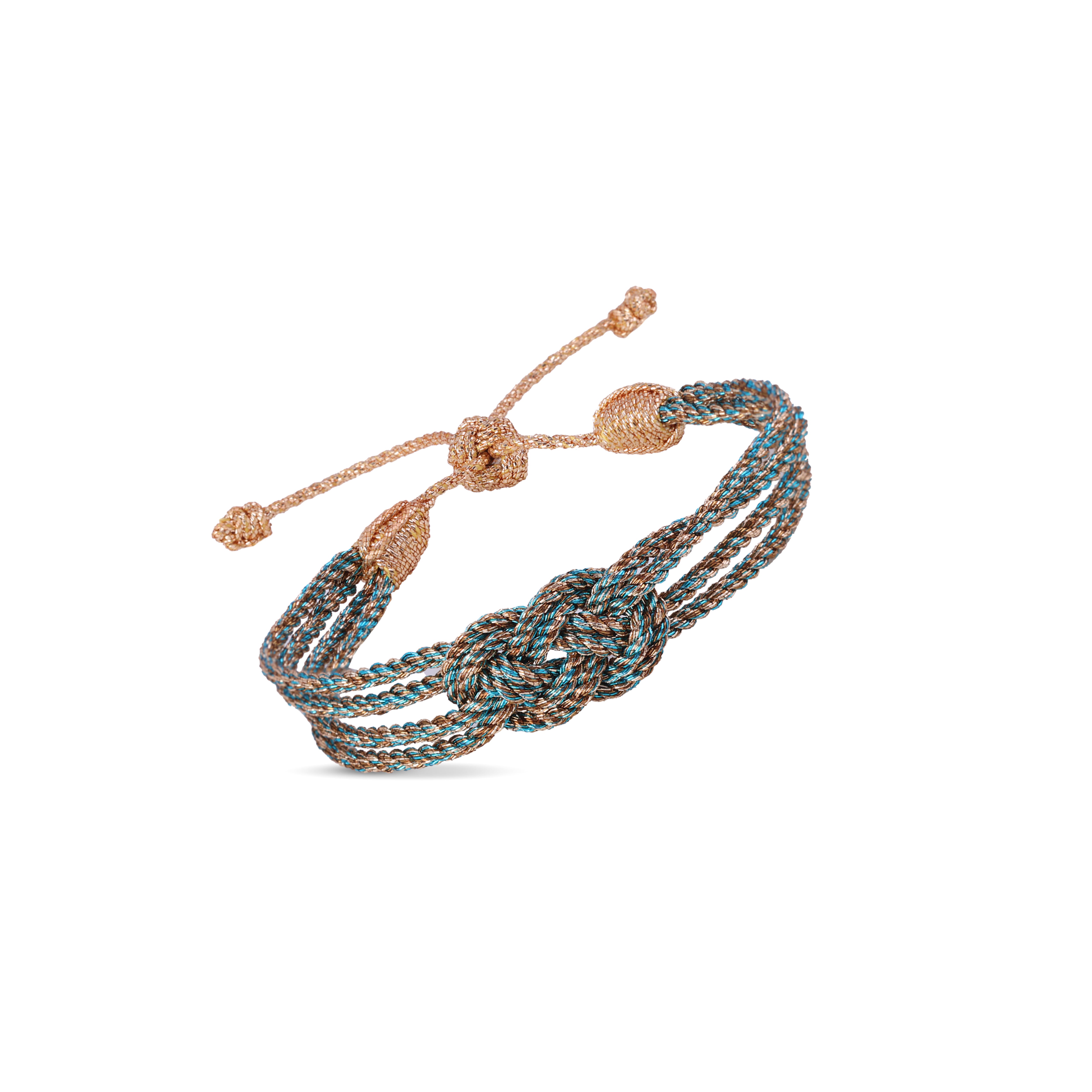 Knot n°1 Bracelet in Peach Turquoise