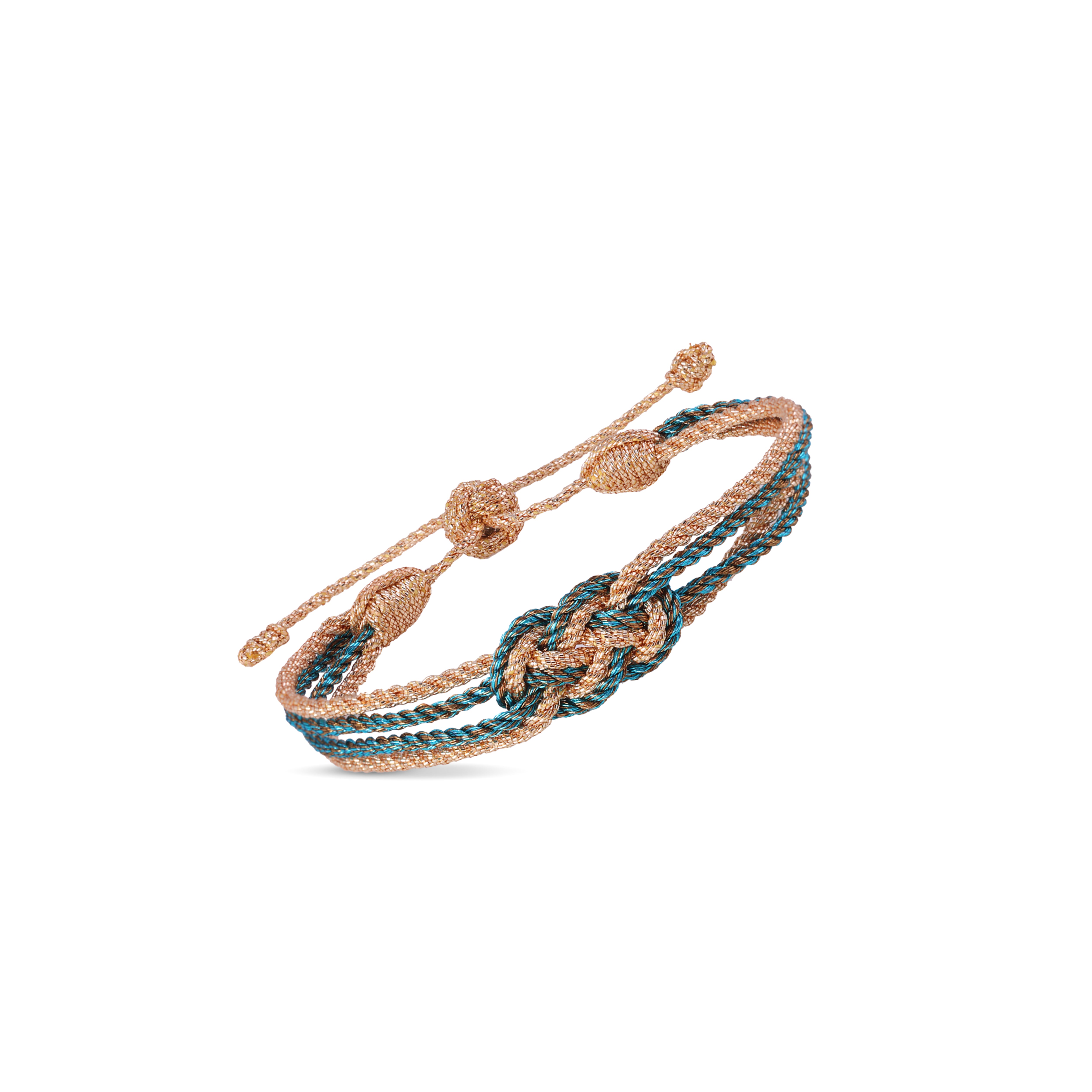 Knot n°2 Bracelet in Peach Turquoise