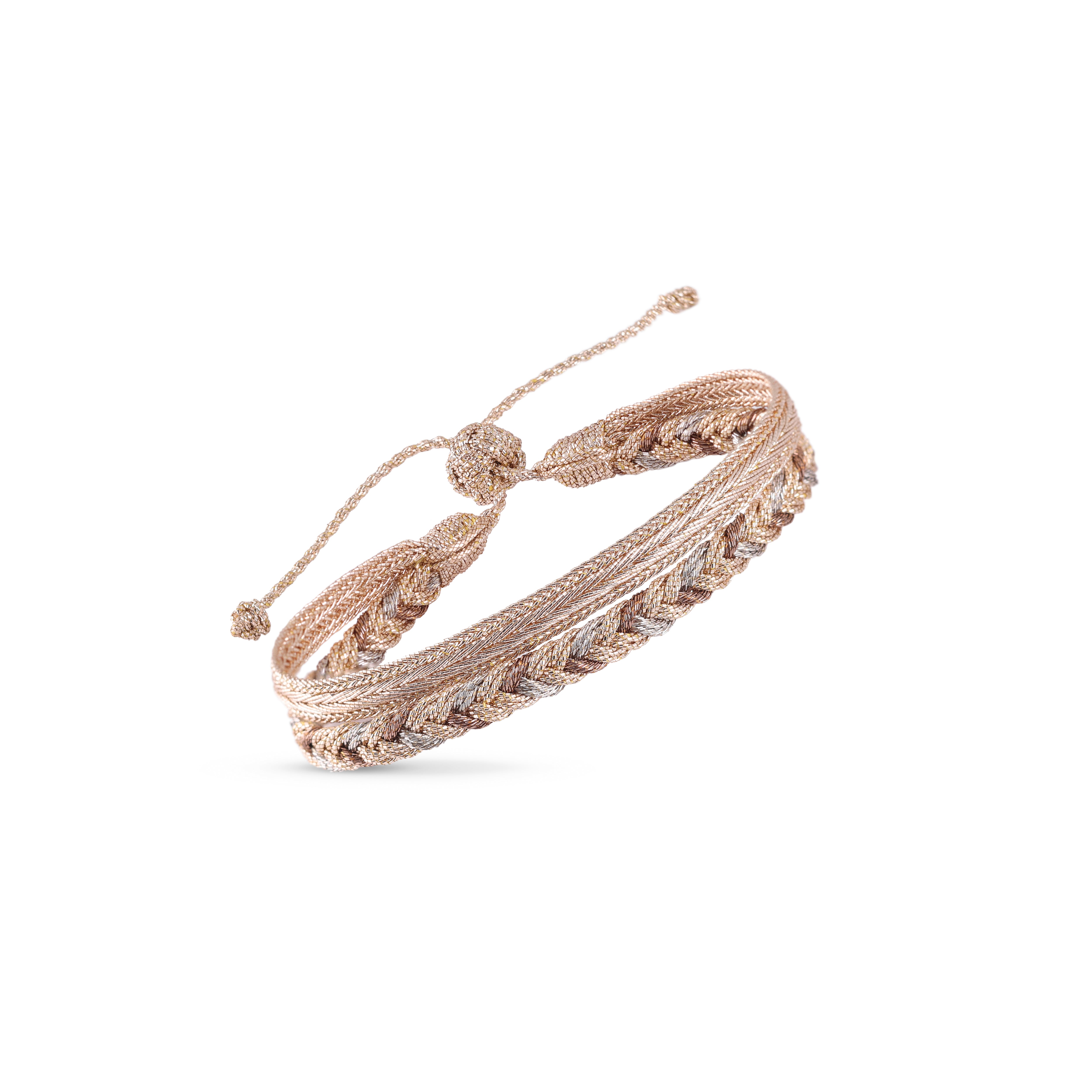 Duo Bracelet Eya nº2 in Rose Gold Vintage Mocha + Mini Arrow RG