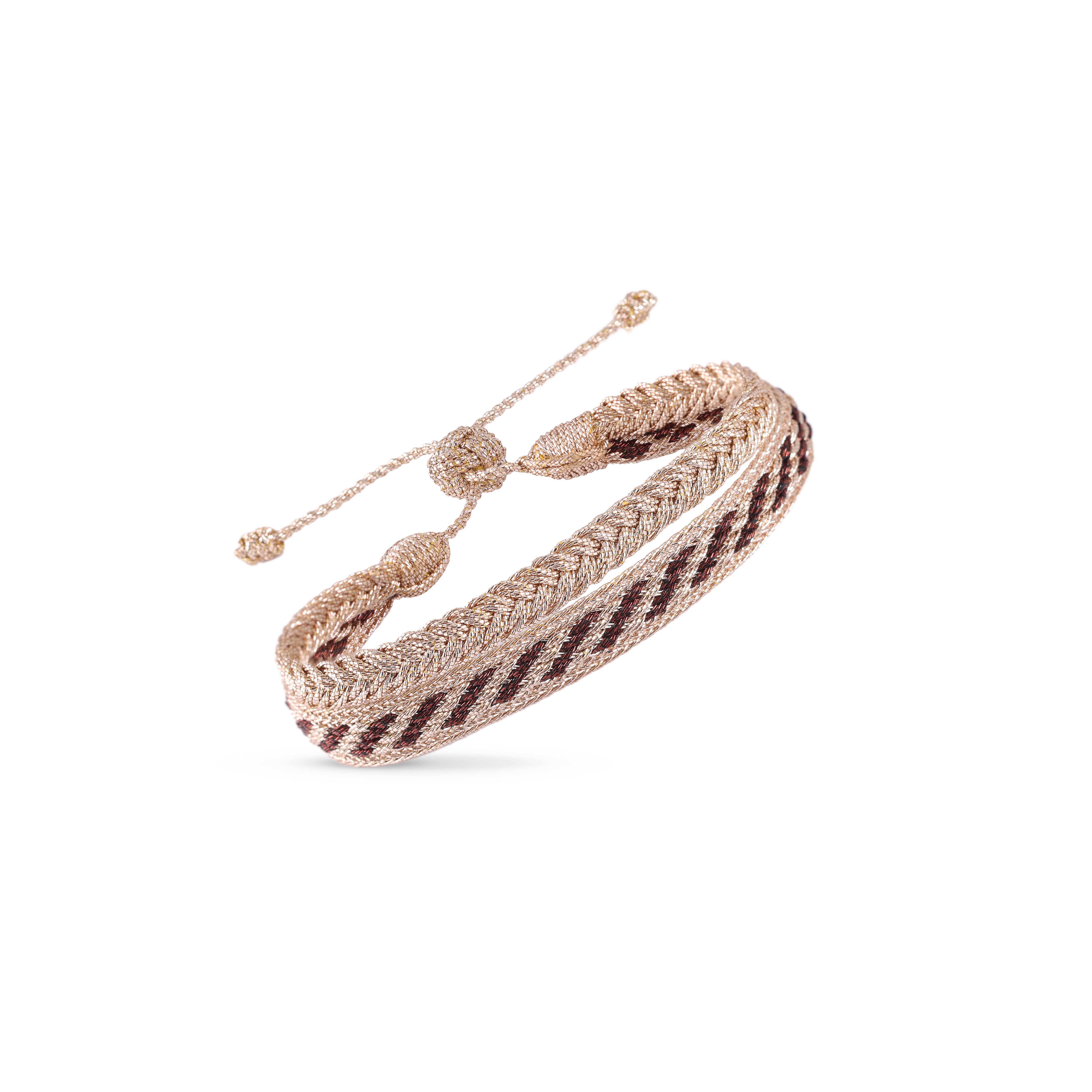 Duo Bracelet Izy nº2 in Rose Gold Choco Brown + Eya RG