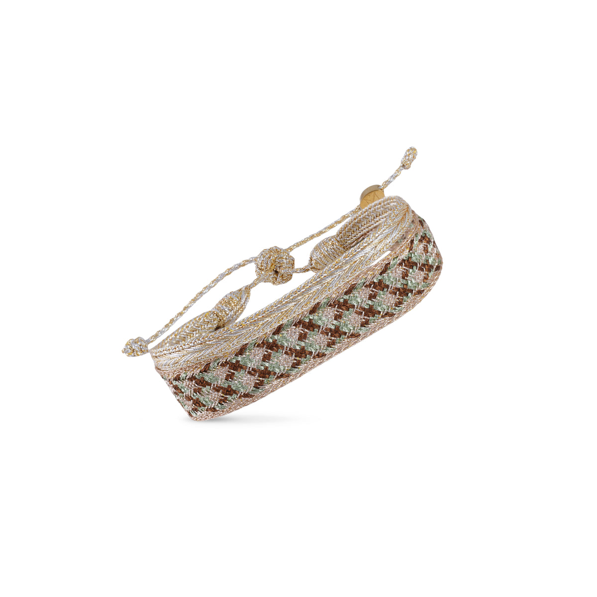 Duo Bracelet Tarza nº3 in Gold & Silver Pistachio Chestnut + Mini Arrow Gold & Silver
