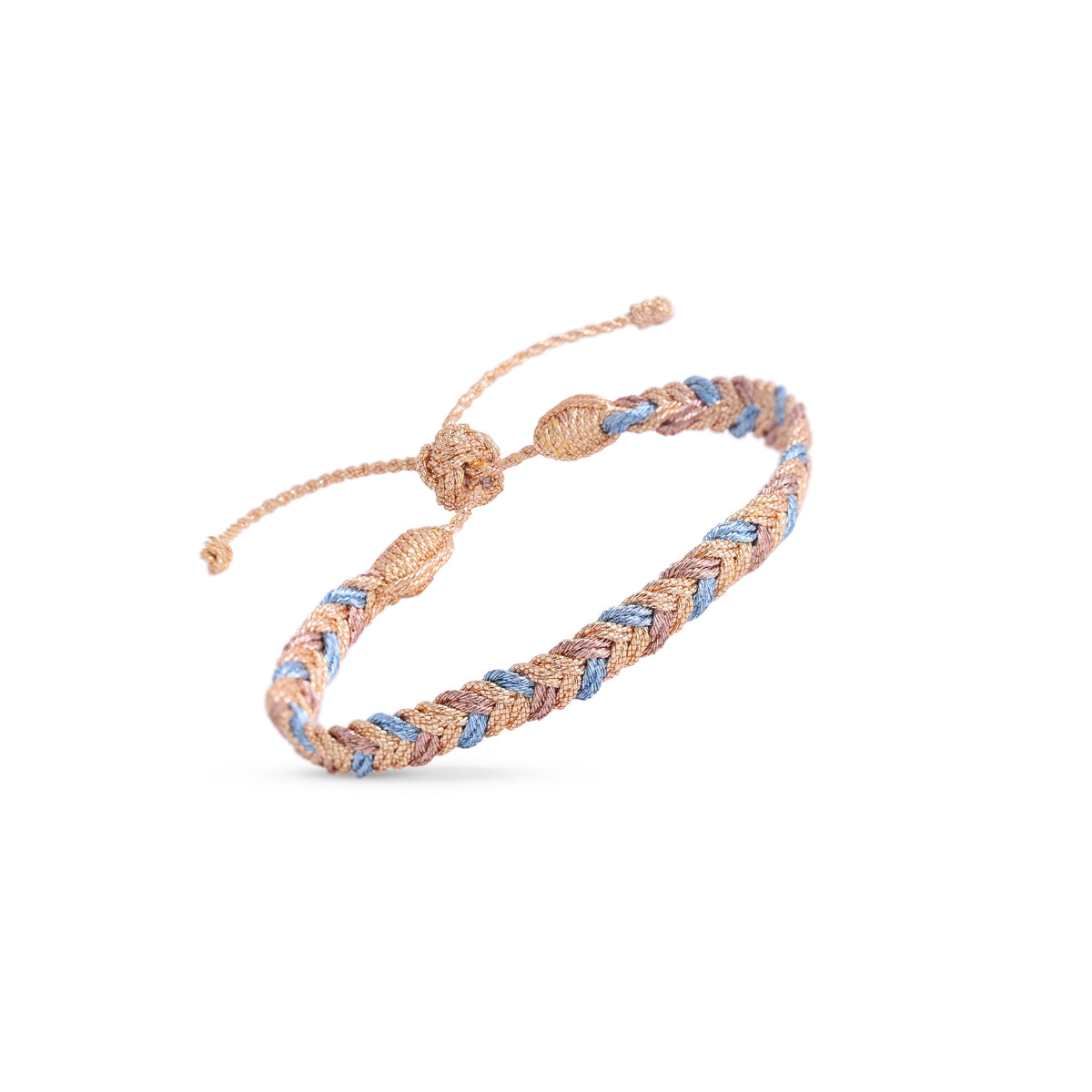 Eya n°2 Bracelet in Peach Silver Blue