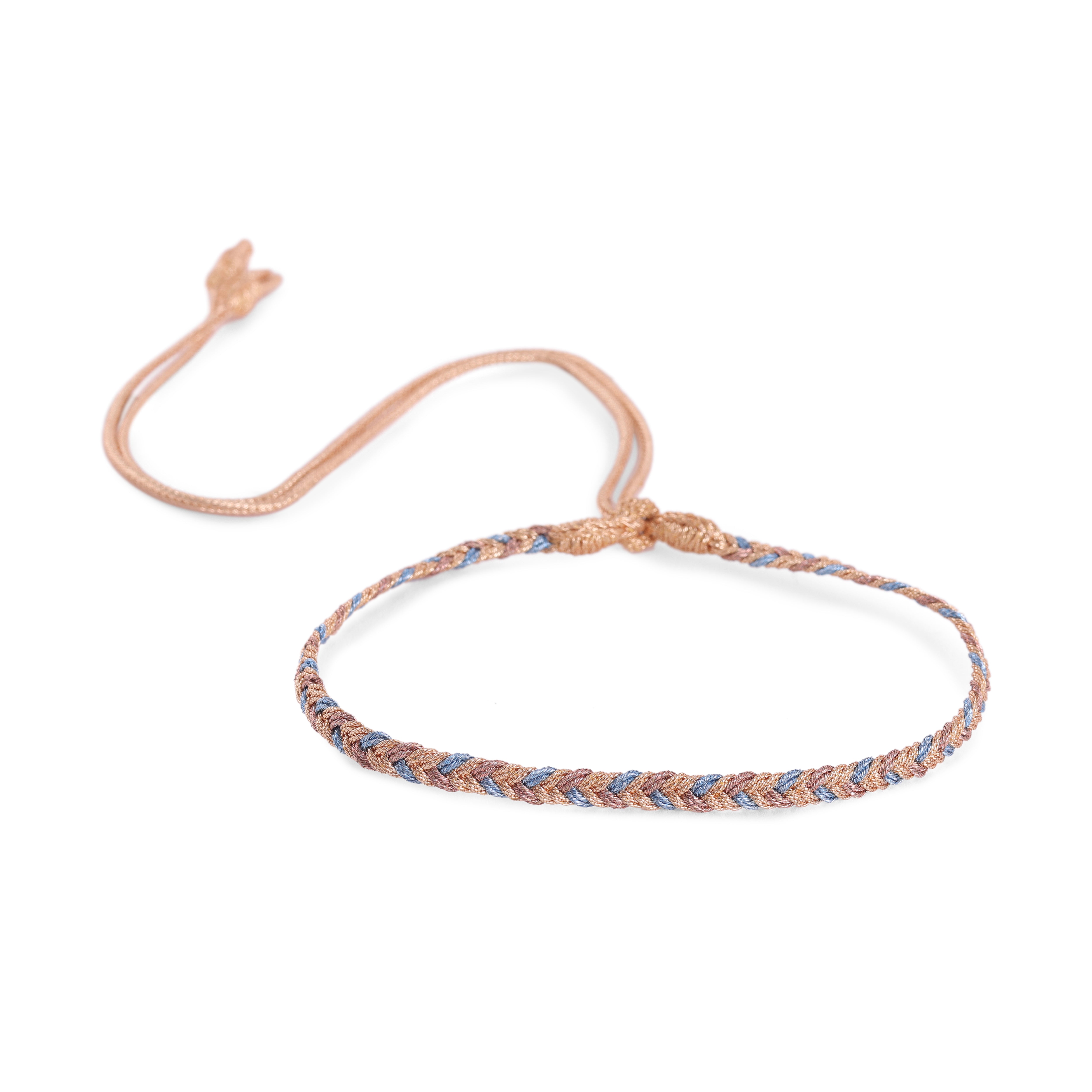 Eya n°2 Choker n°2 in Peach & Silver Blue