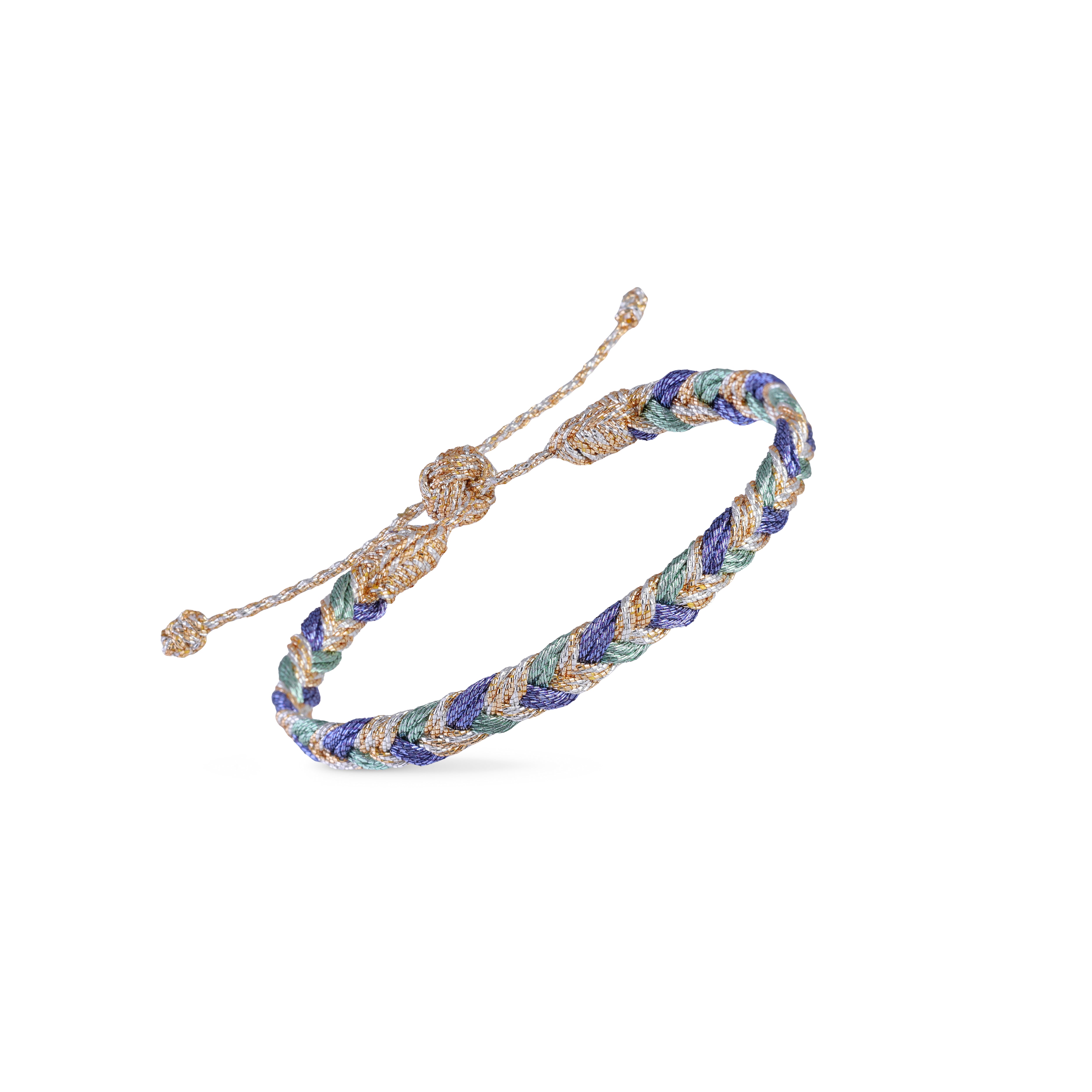 Eya nº2 bracelet in Peach & Silver Lavender Sage