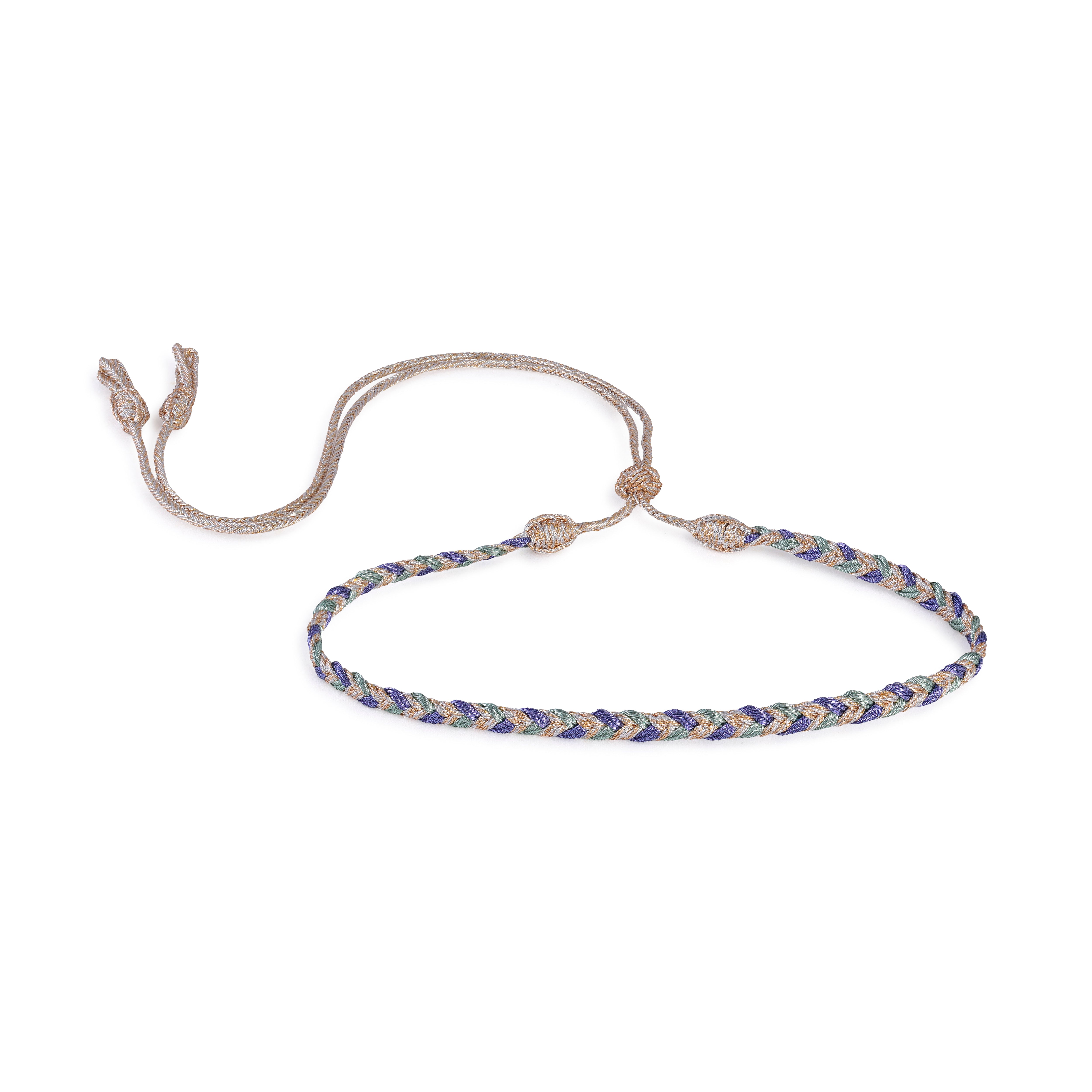 Eya nº2 choker Peach & Silver Lavender Sage