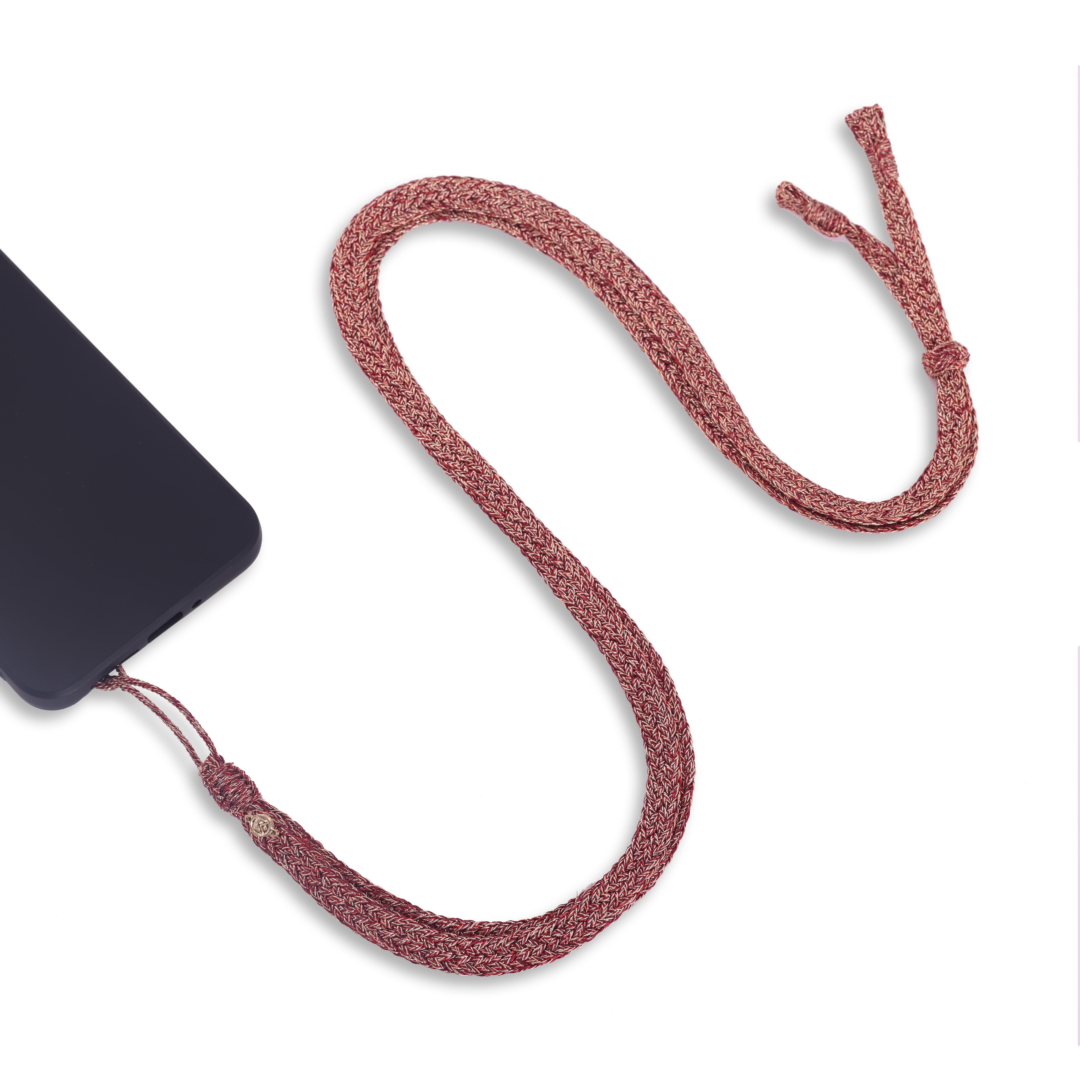 Flat Braided Phone Strap in Grape