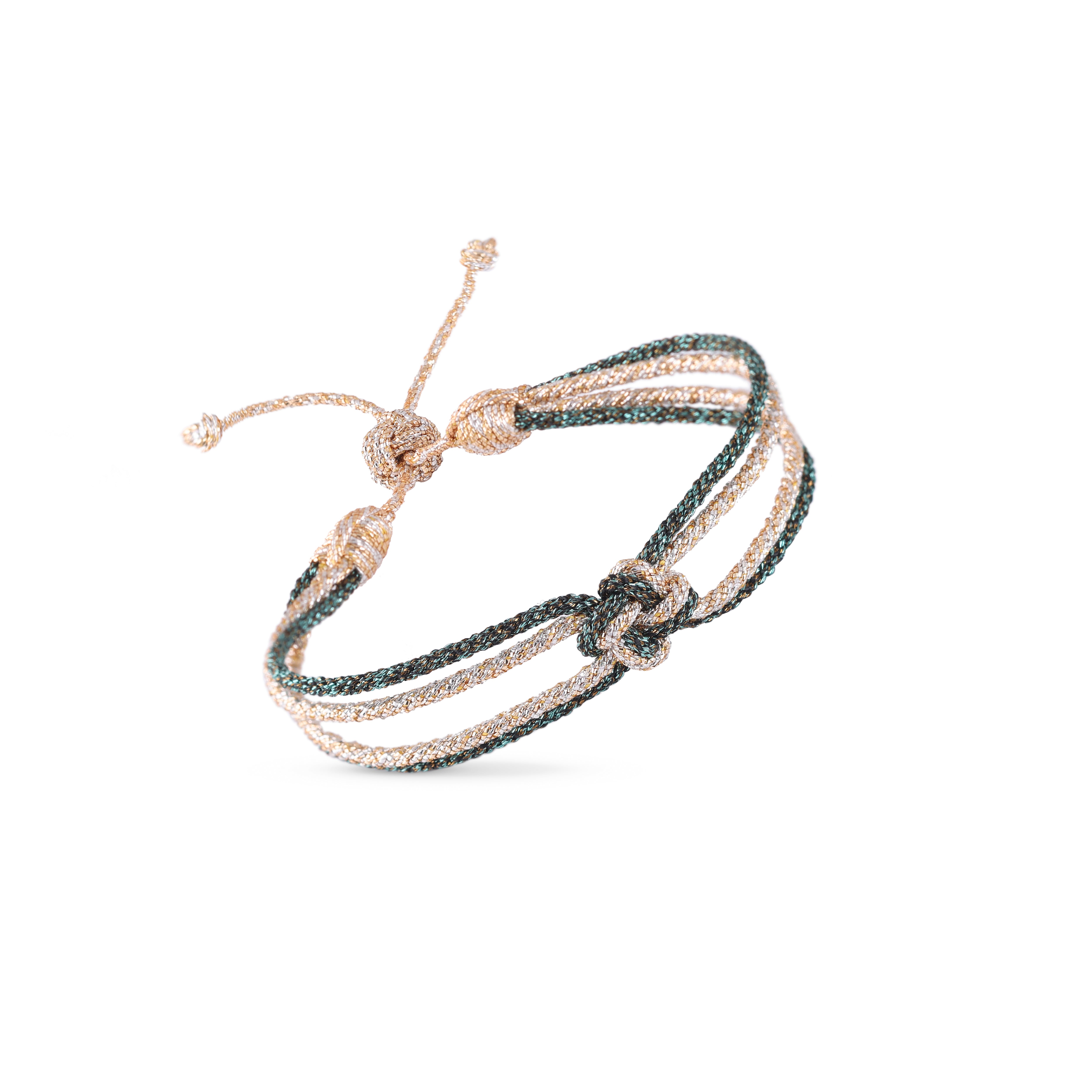 Iris nº2 Bracelet in Peach & Silver Shiny Eucalyptus