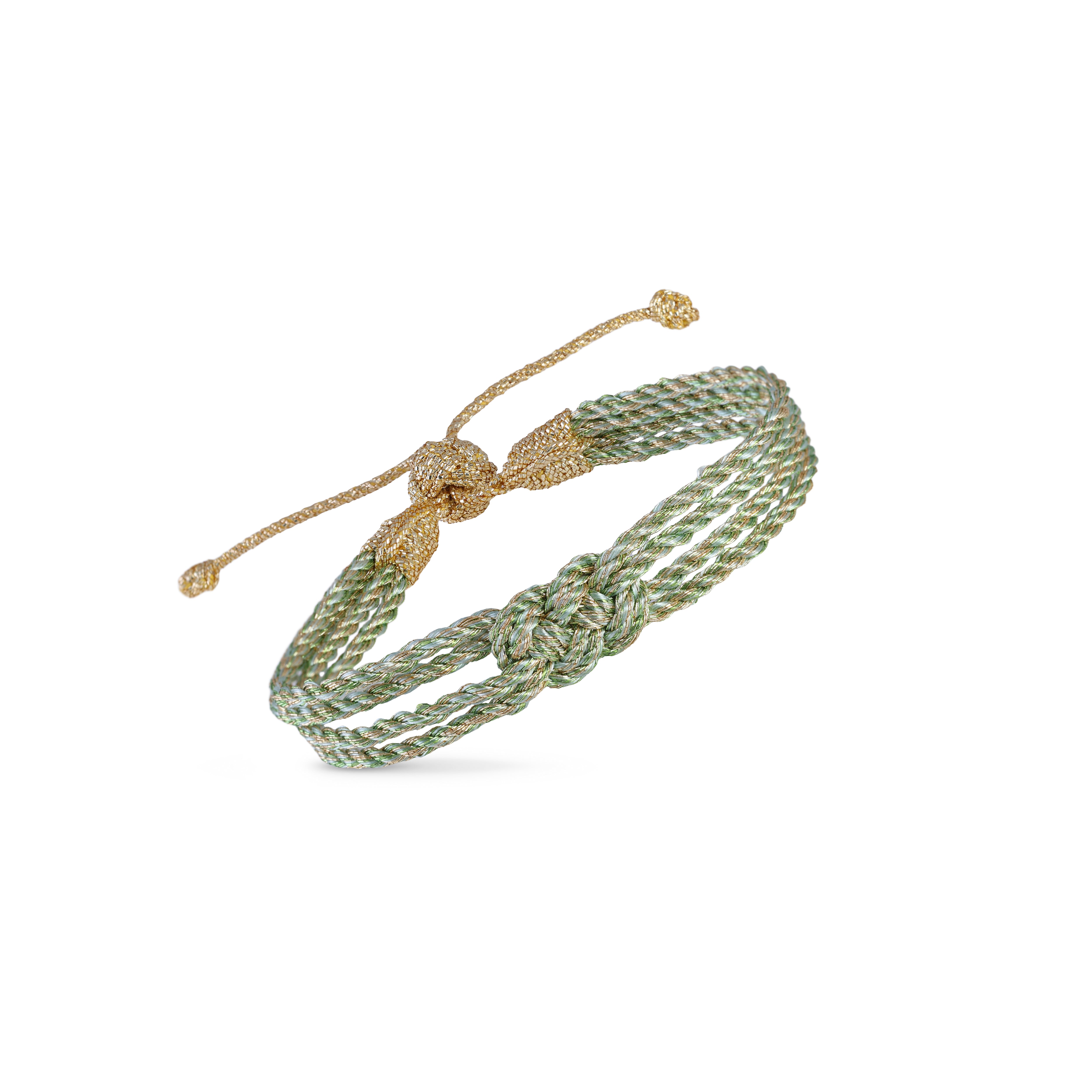 Bracelet Knot nº1 en Gold Seafoam Matcha