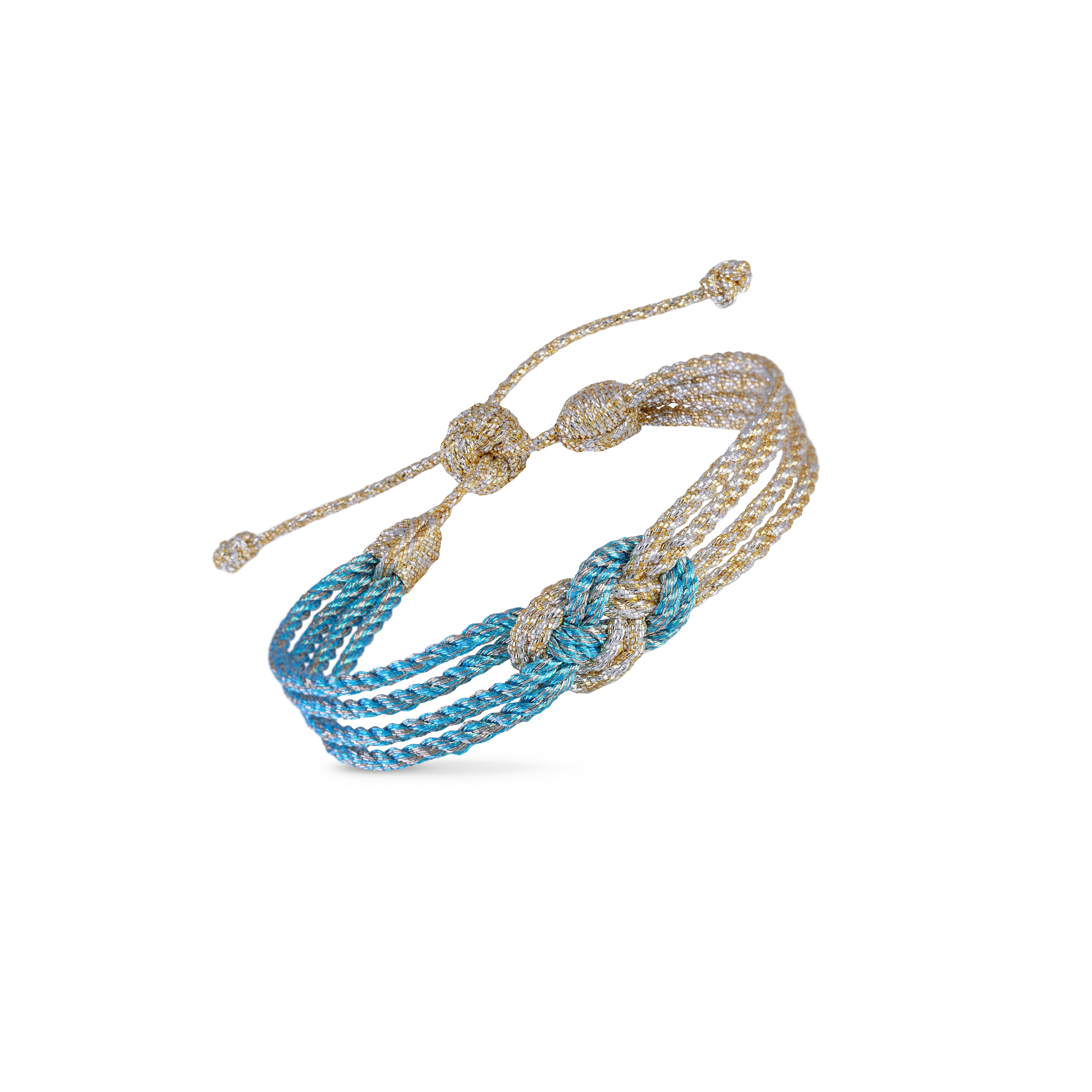Bracelet  Knot nº3 en Gold & Silver Azure