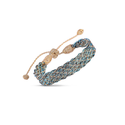 Lines n°1 bracelet in Gold Turquoise