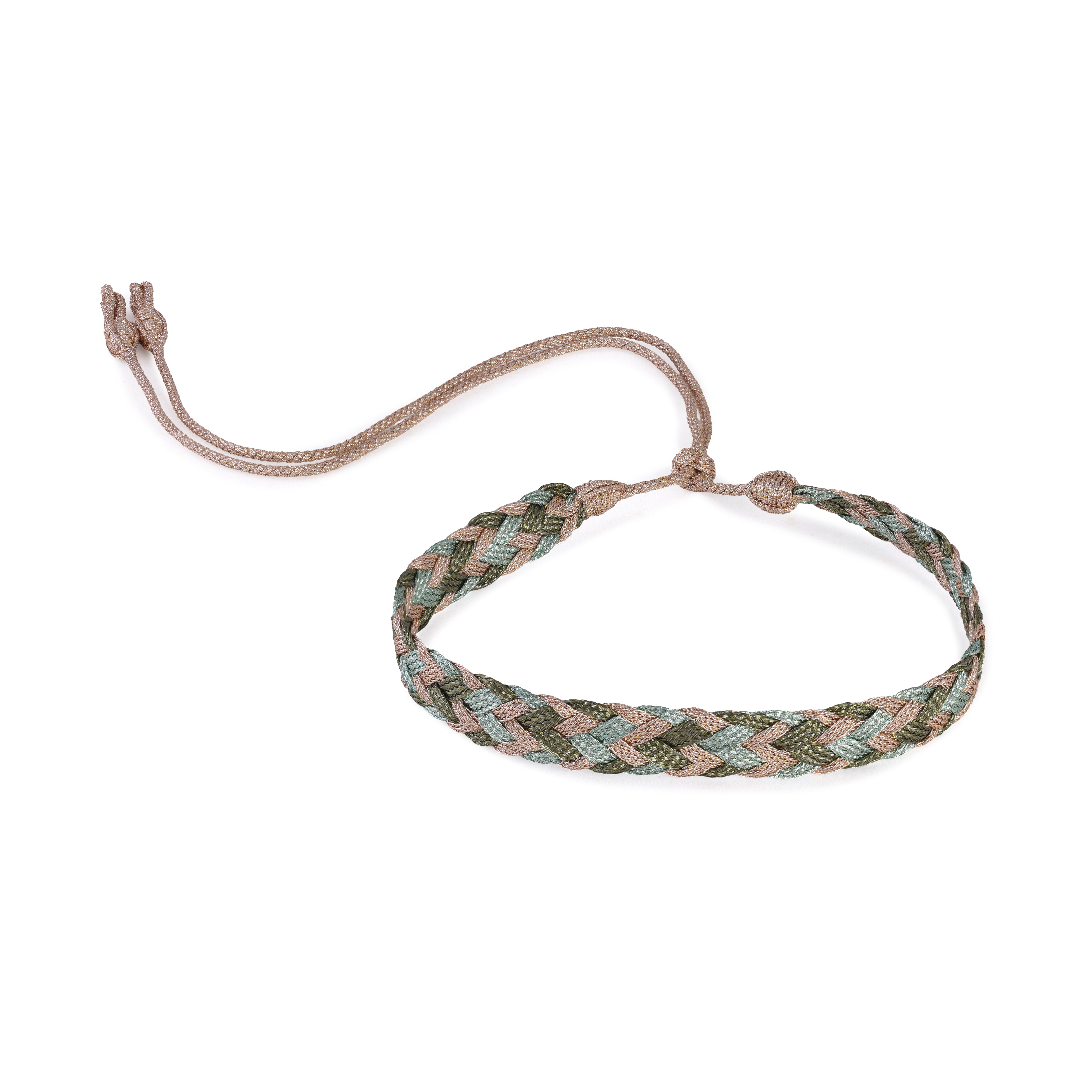Lira nº2 choker in Rose Gold Olive Sage