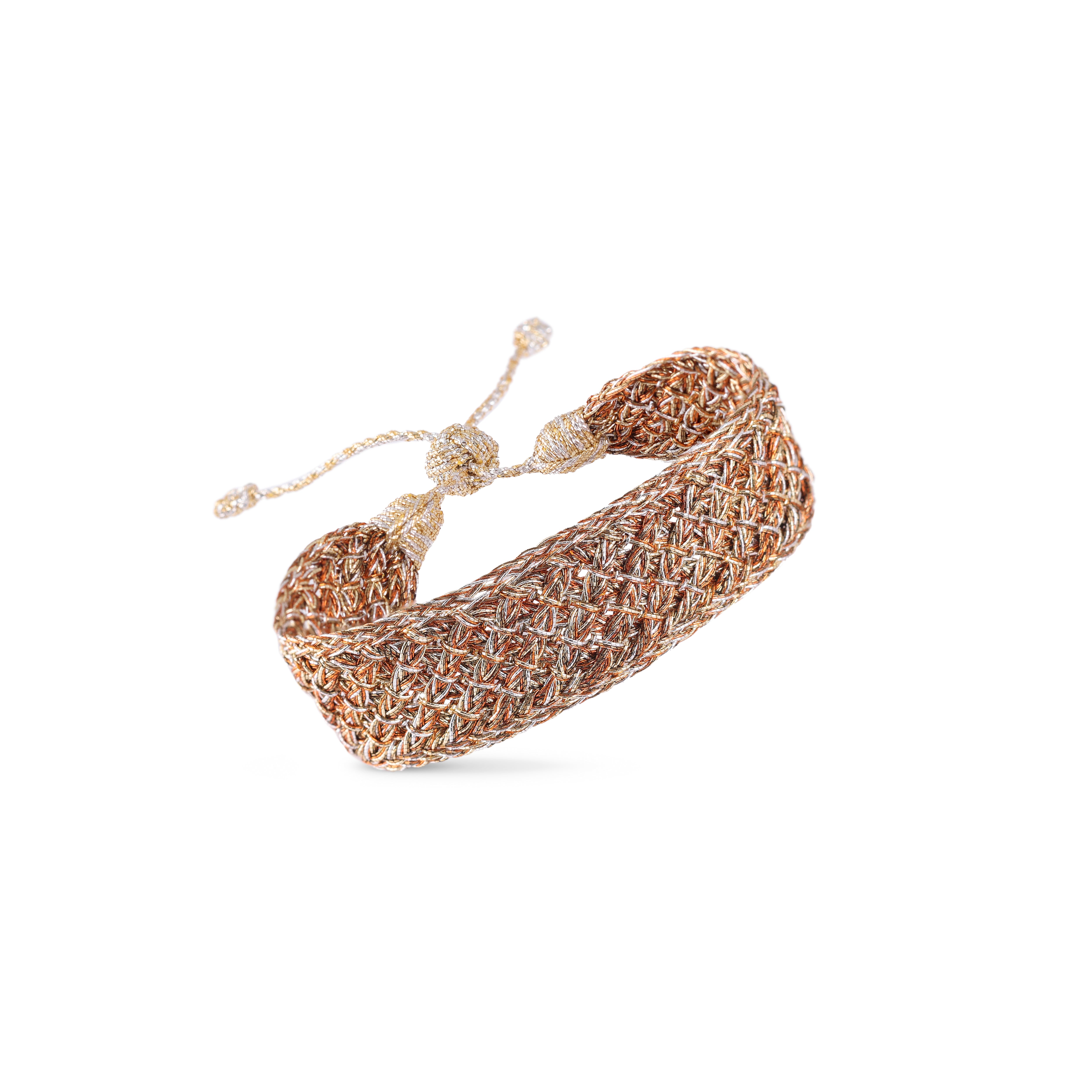 Luma nº1 Bracelet in Gold & silver Orange Rust 