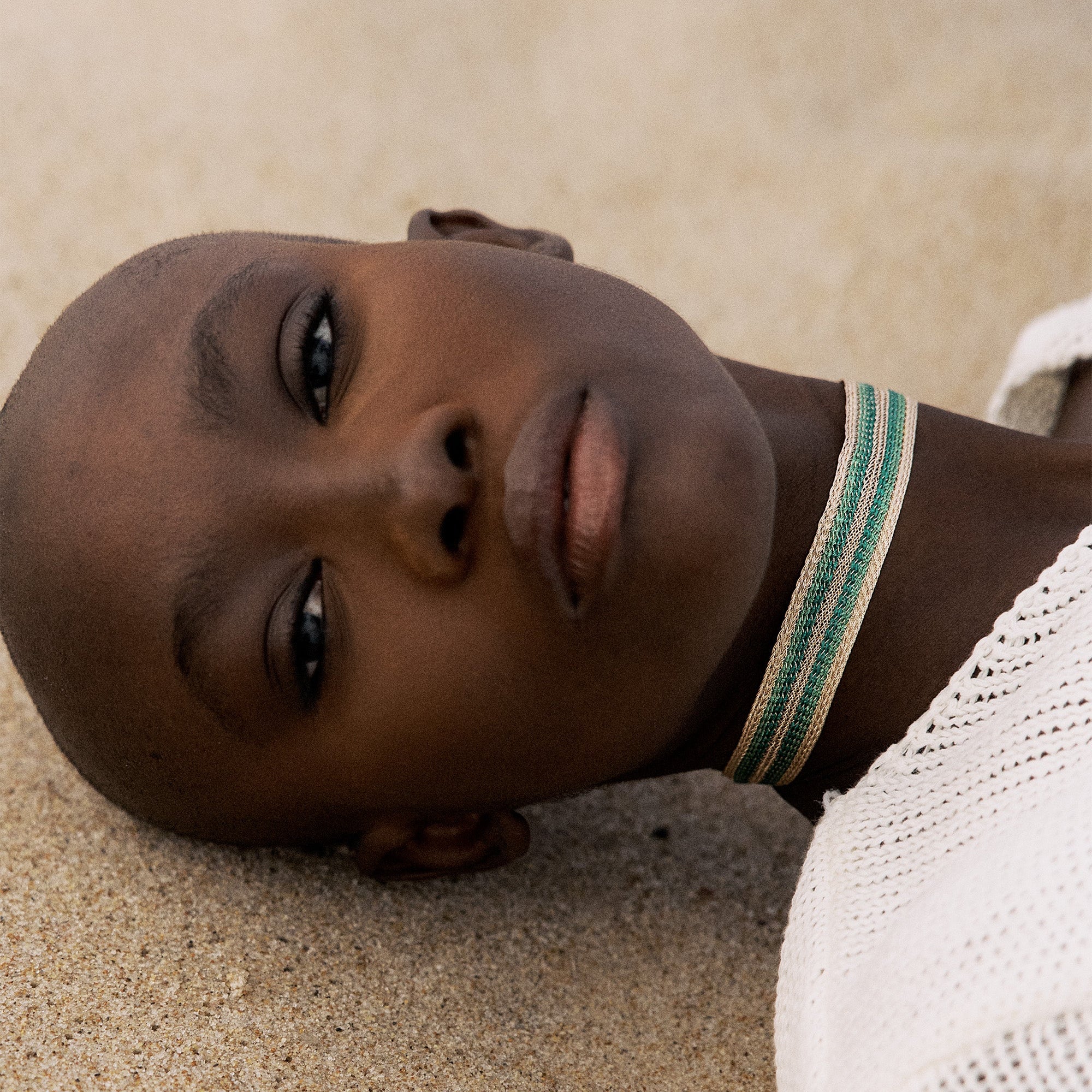 Maxi Yula nº3 choker in Rose Gold Mint Eucalyptus