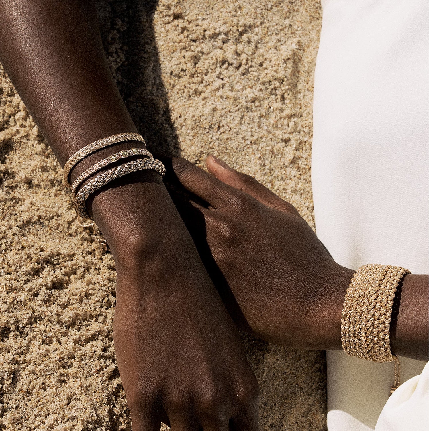 Cordea nº1 Bracelet in Peach & Silver Rustic Brown