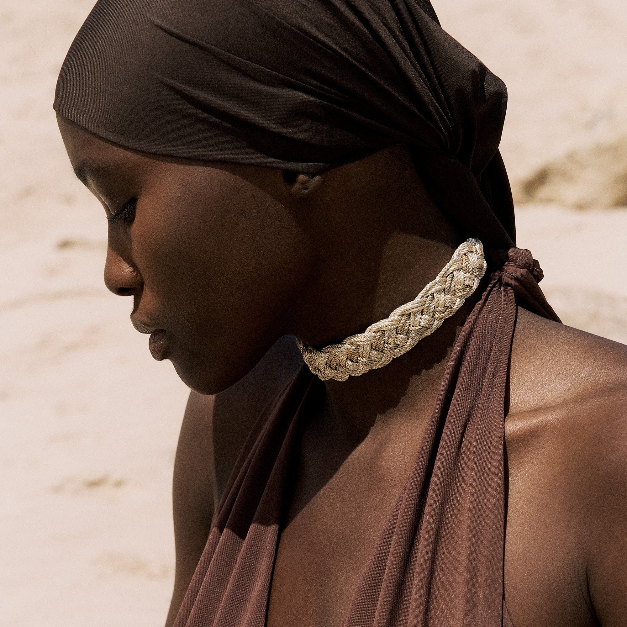 Ifni nº2 choker Gold & Silver Almond Desert Sun