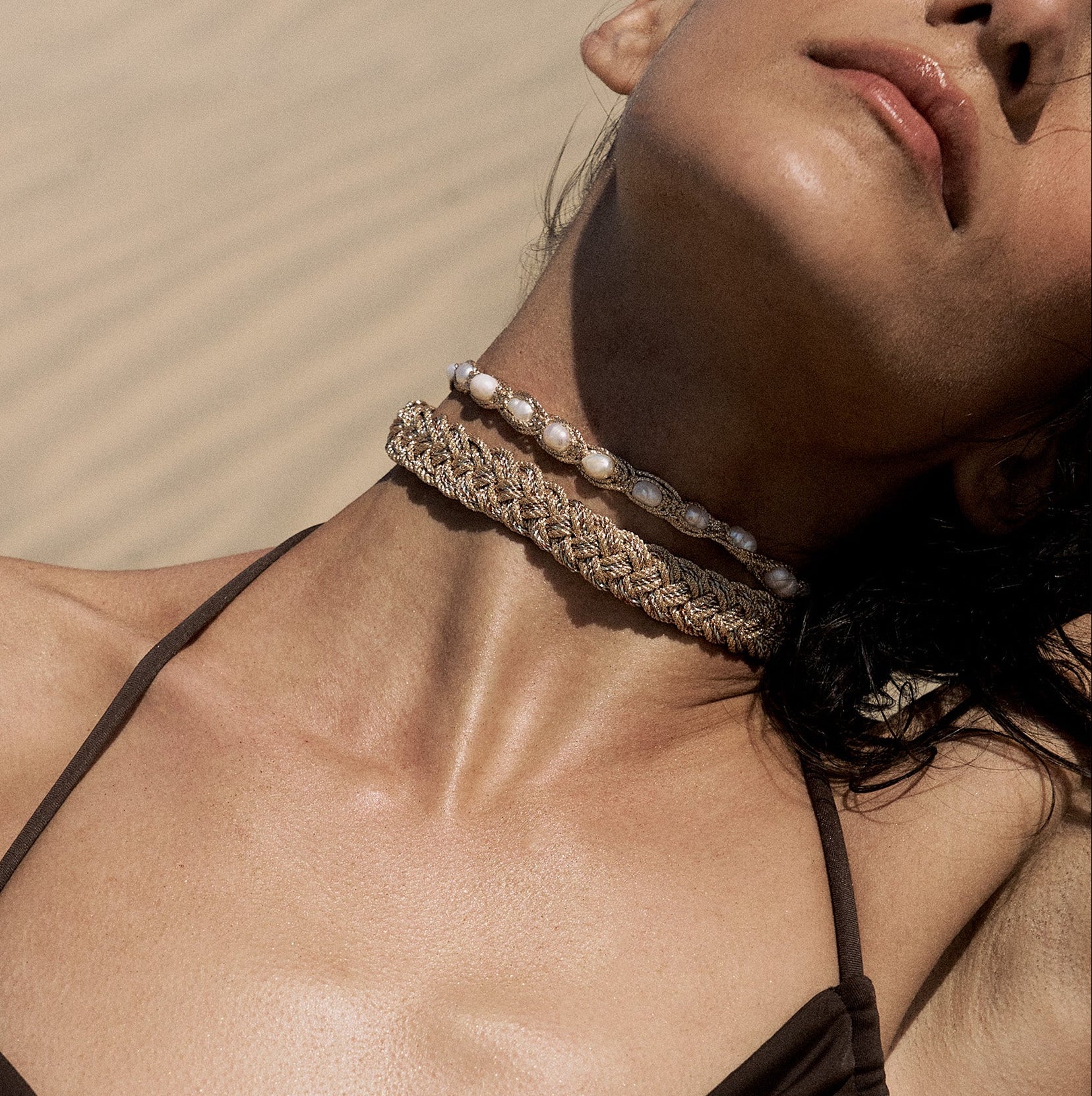 Solaria nº2 choker in Rose Gold Seafoam Toffee