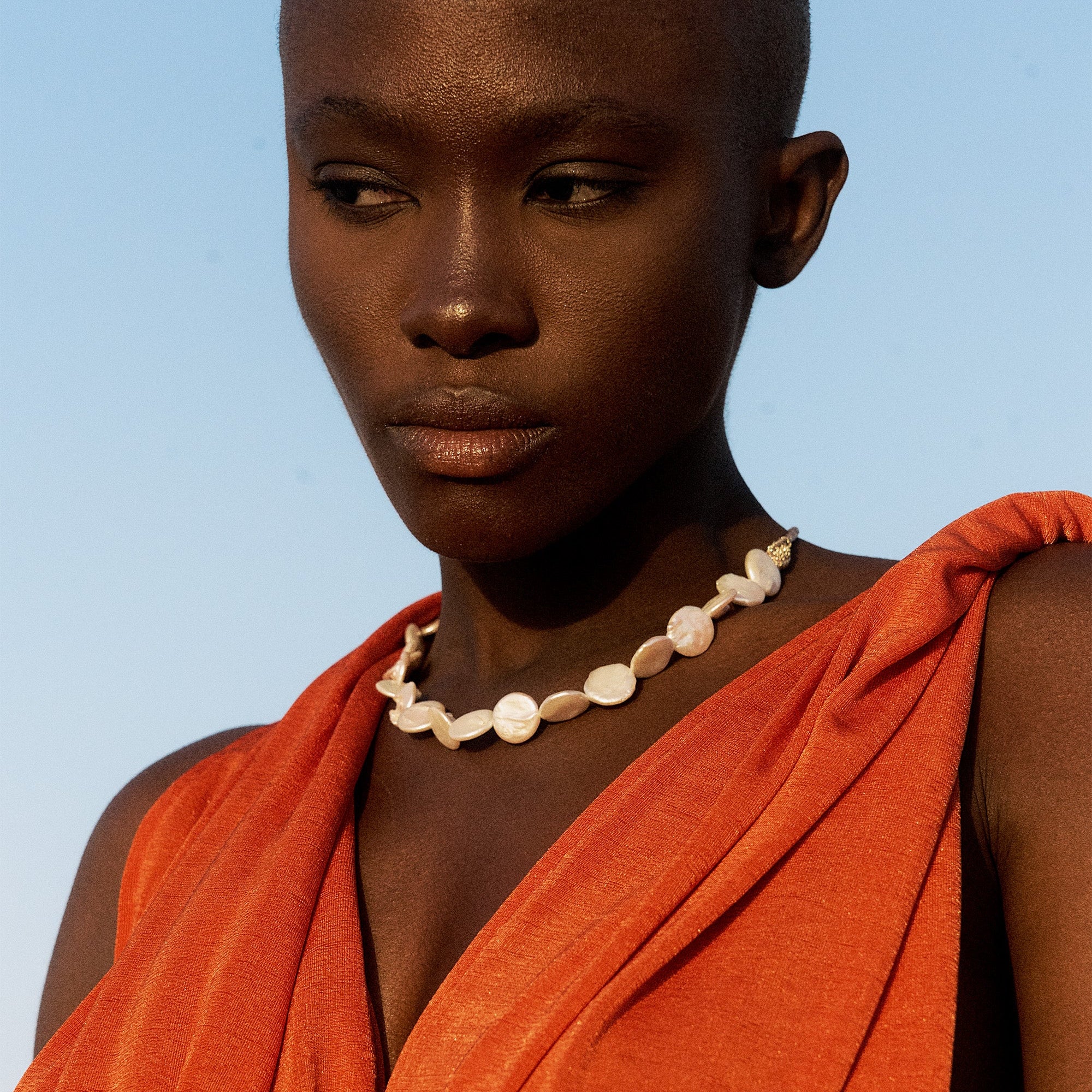 Sirena Necklace in Gold & Silver Honey Glaze Blush