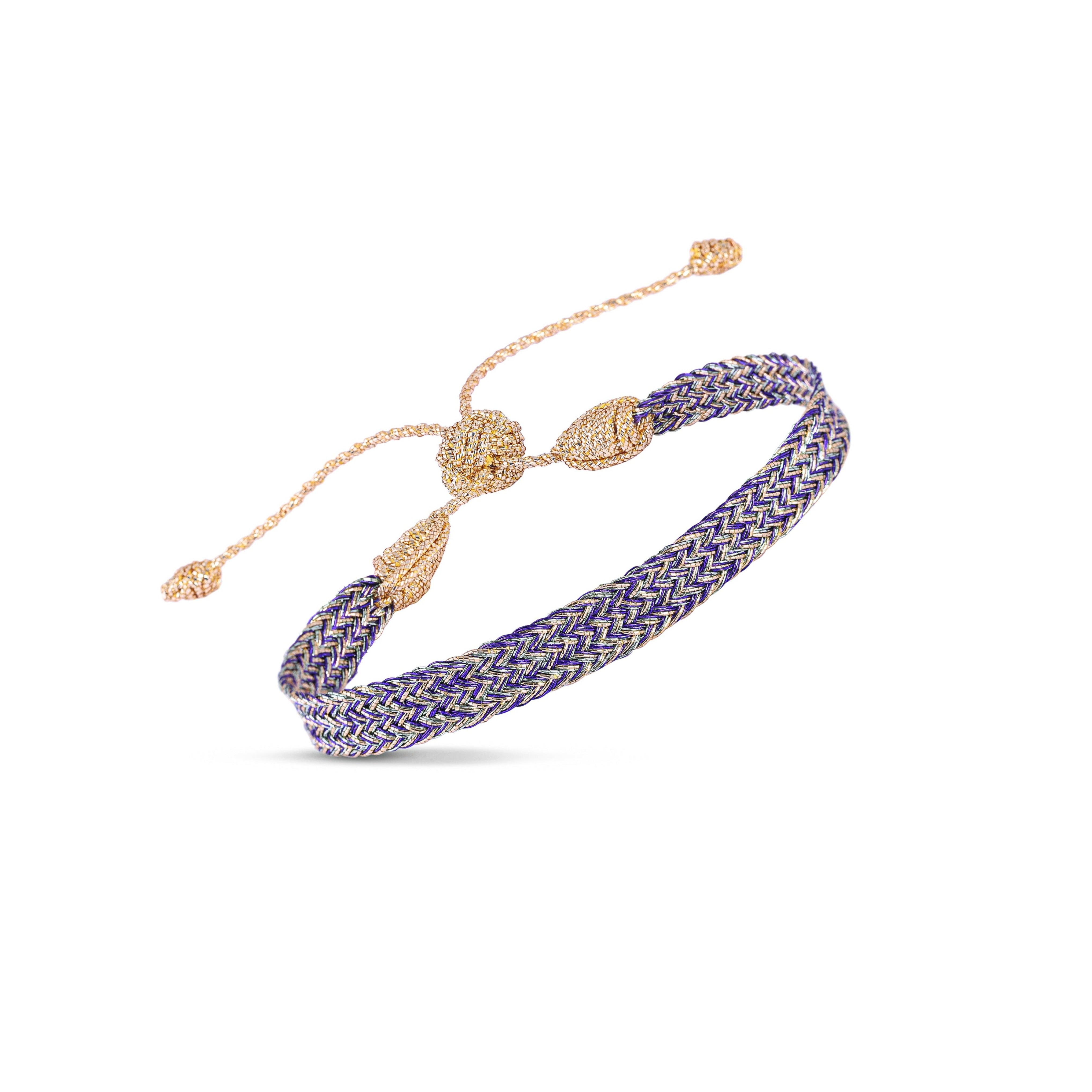 Ania n°1 Bracelet in Gold Purple Basil