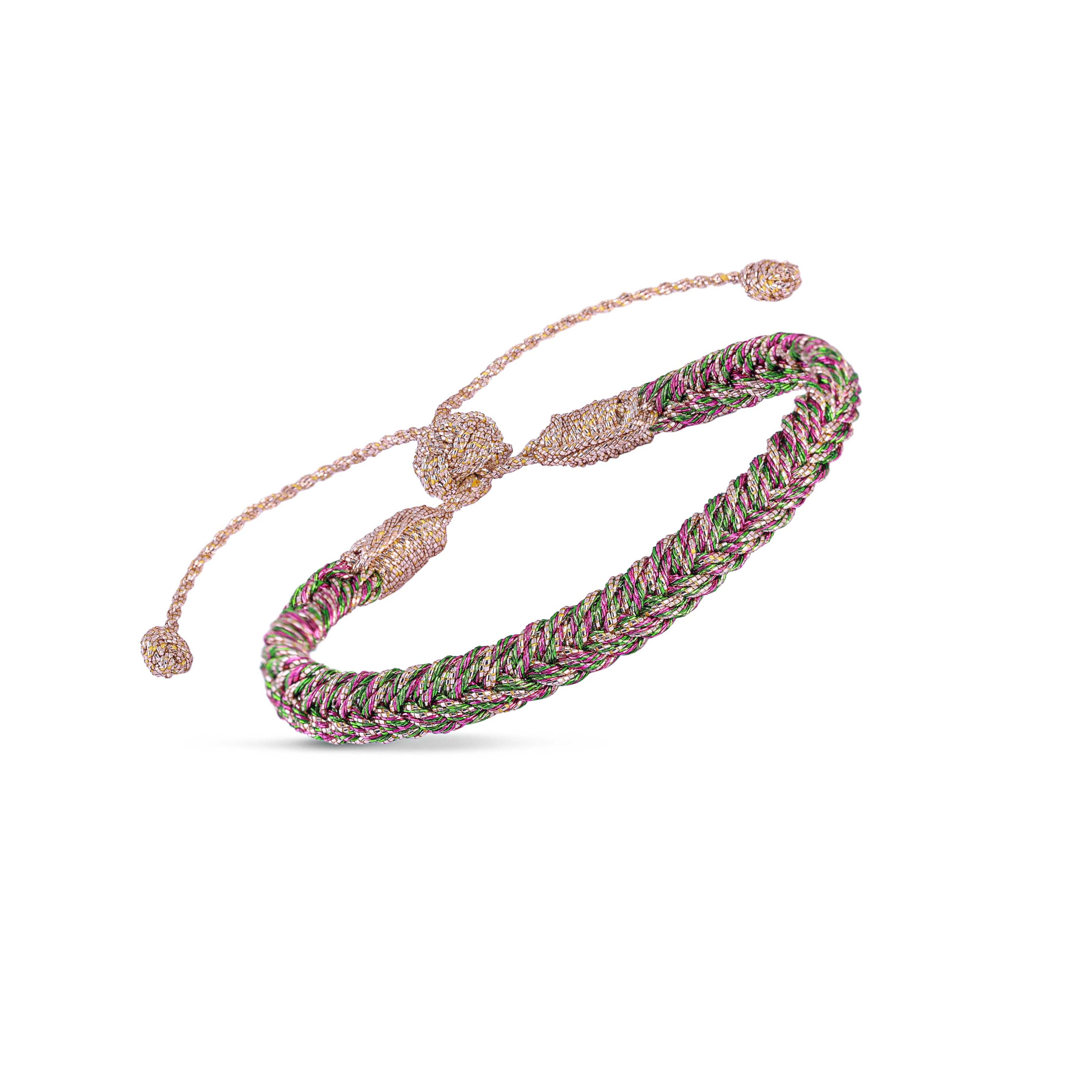 Eya n°1 Bracelet in Rose Gold Lime Raspberry