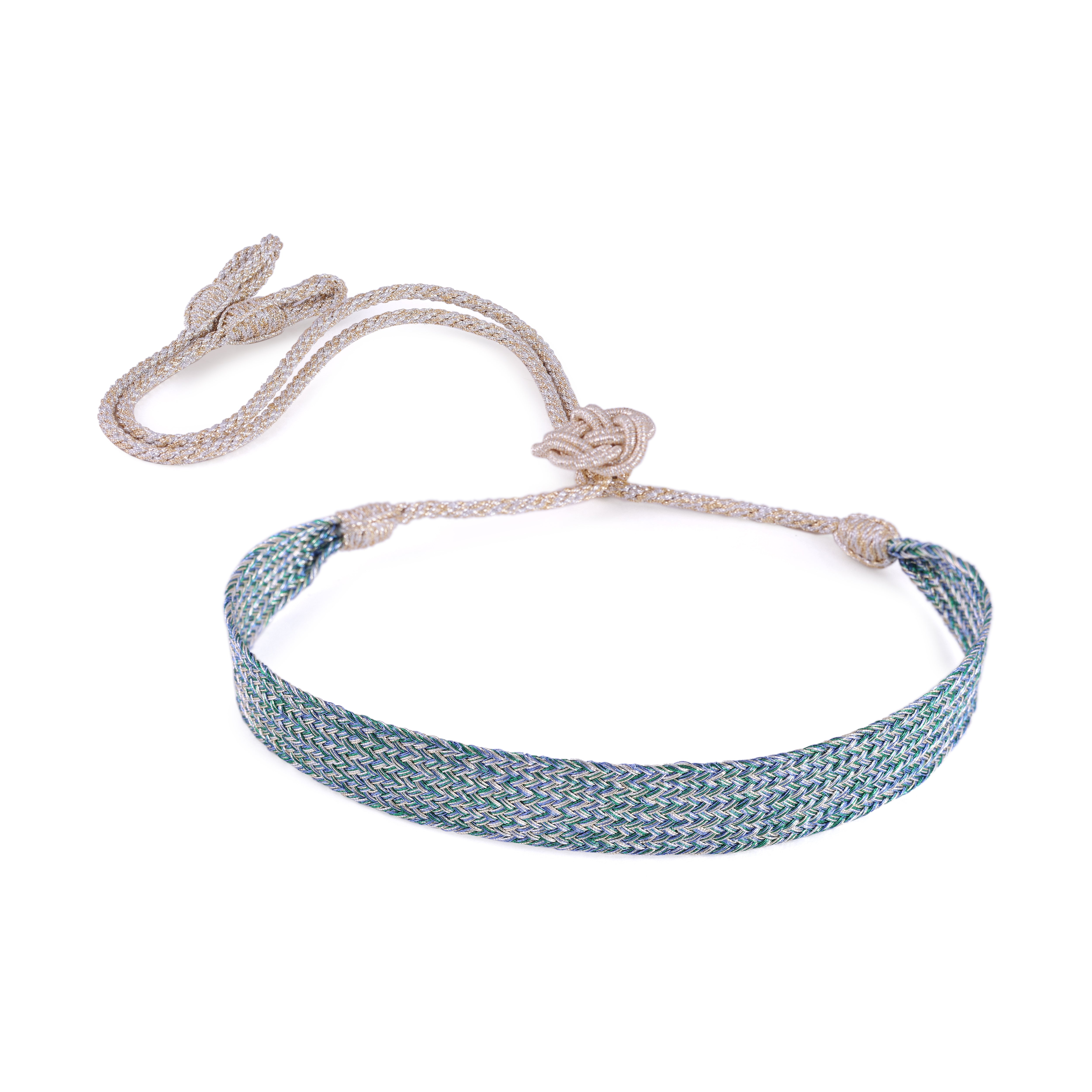 Maxi Ania nº1 Choker in Gold & Silver Cactus Green