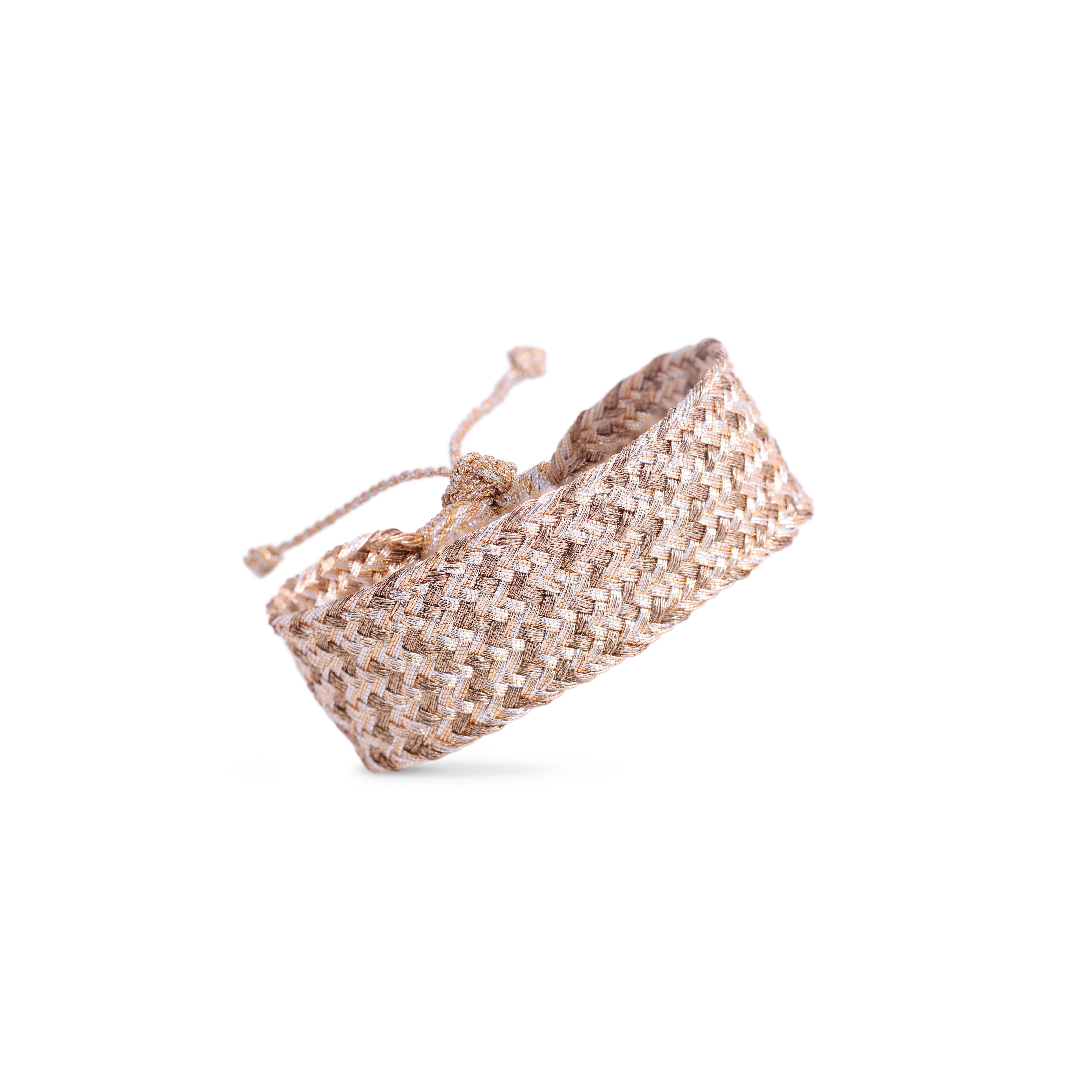 Maxi Ania n°2 Bracelet in Peach & Silver Walnut