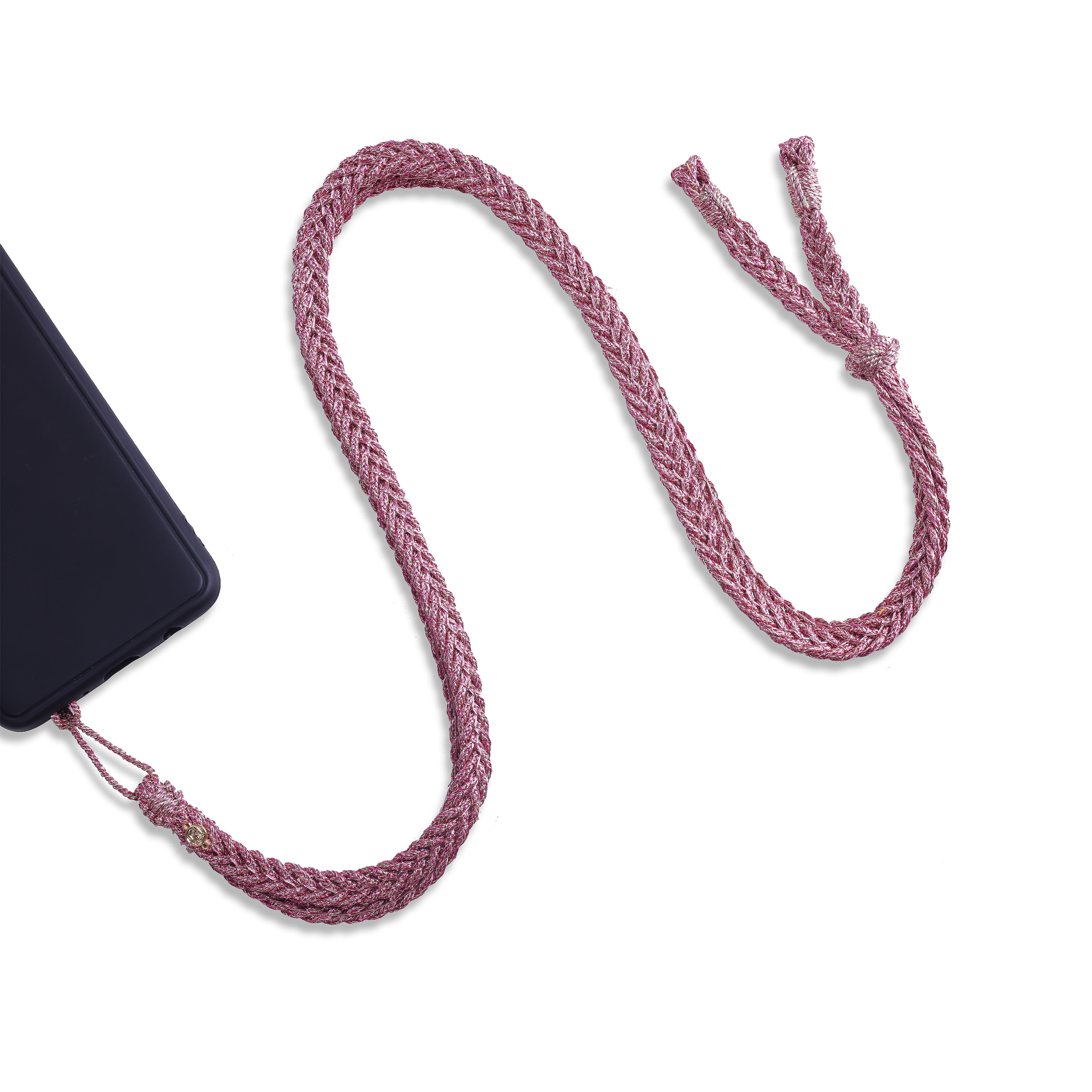 Maxi Braided Phone Strap - Raspberry