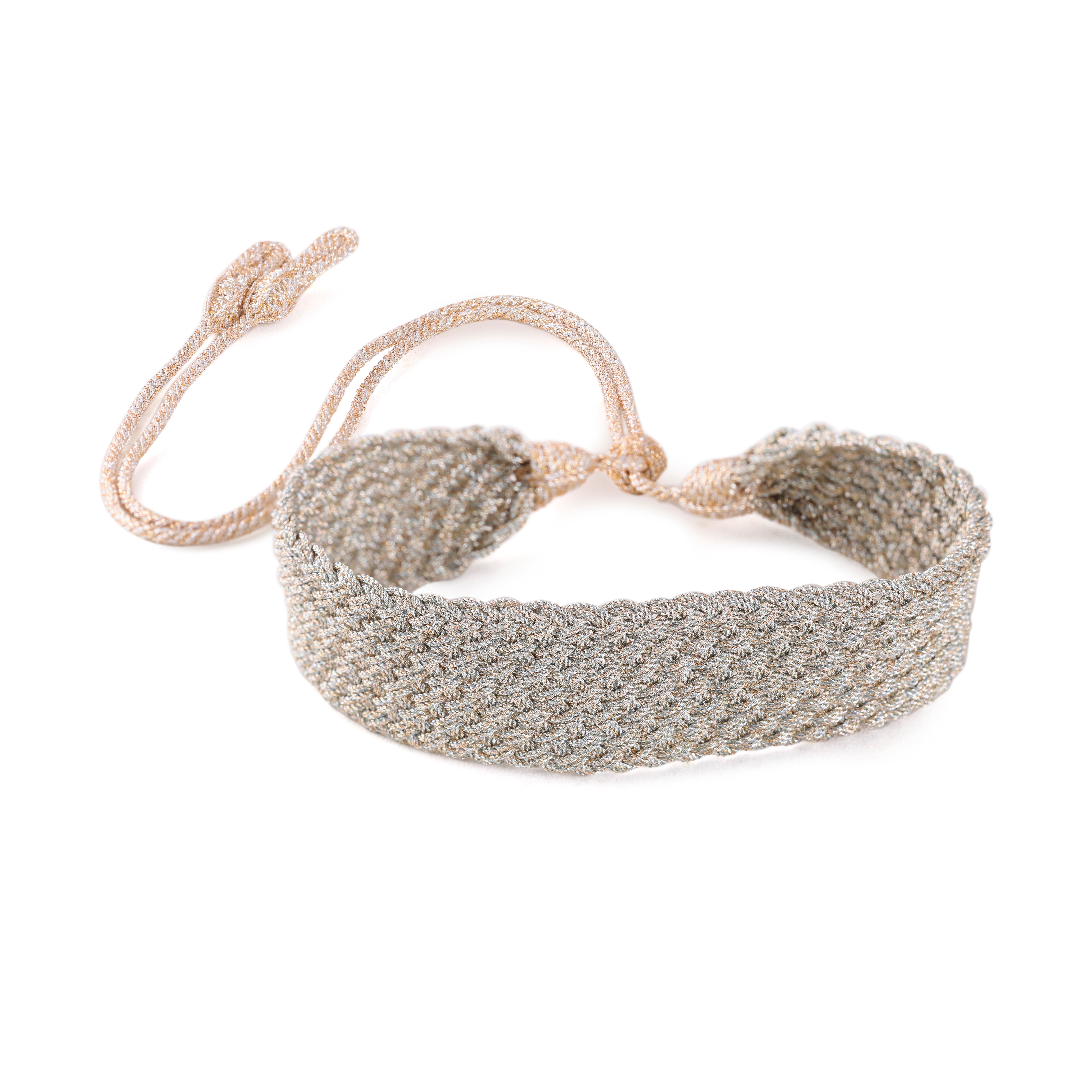 Maxi Diyah nº1 Choker in Peach & Silver Metallic Almond